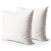EDOW Throw Pillow Insert, Set of 2 Down Alternative Polyester Square Form Decorative Pillow, Cushion,Sham Stuffer. (White, 18x18)