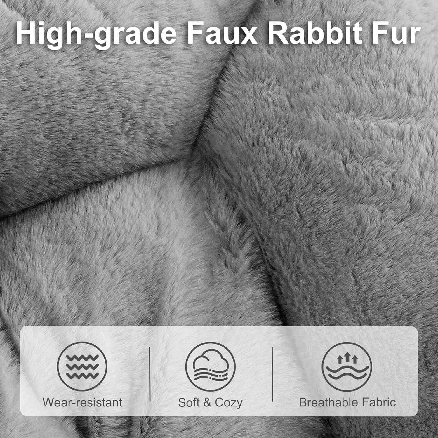 Comfy Saucer Chair for Adults, Foldable Living Room Chairs, Soft Faux Fur Lounge Chair for Bedroom, Reading Chairs, X-Large (Faux Fur-Grey)