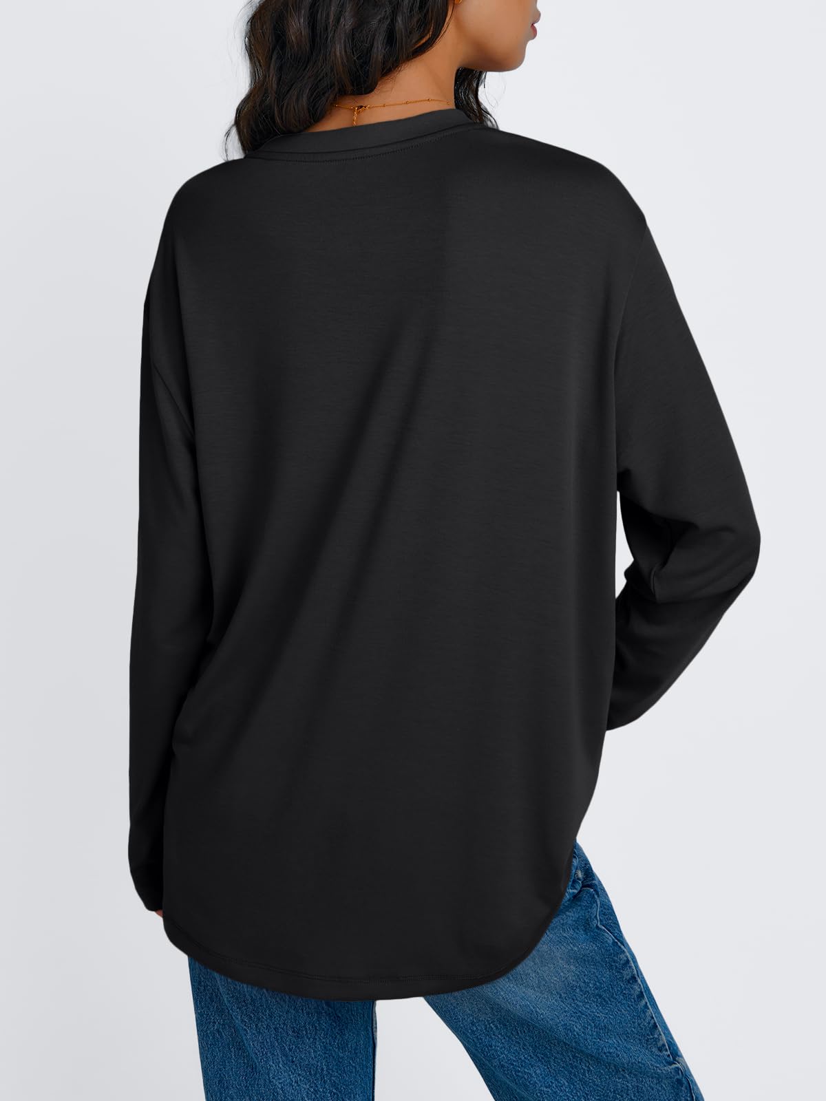 Trendy Queen Womens Oversized Long Sleeve T Shirts Basic Crewneck Tee Fall Tops Casual Workout Fashion Casual Clothes