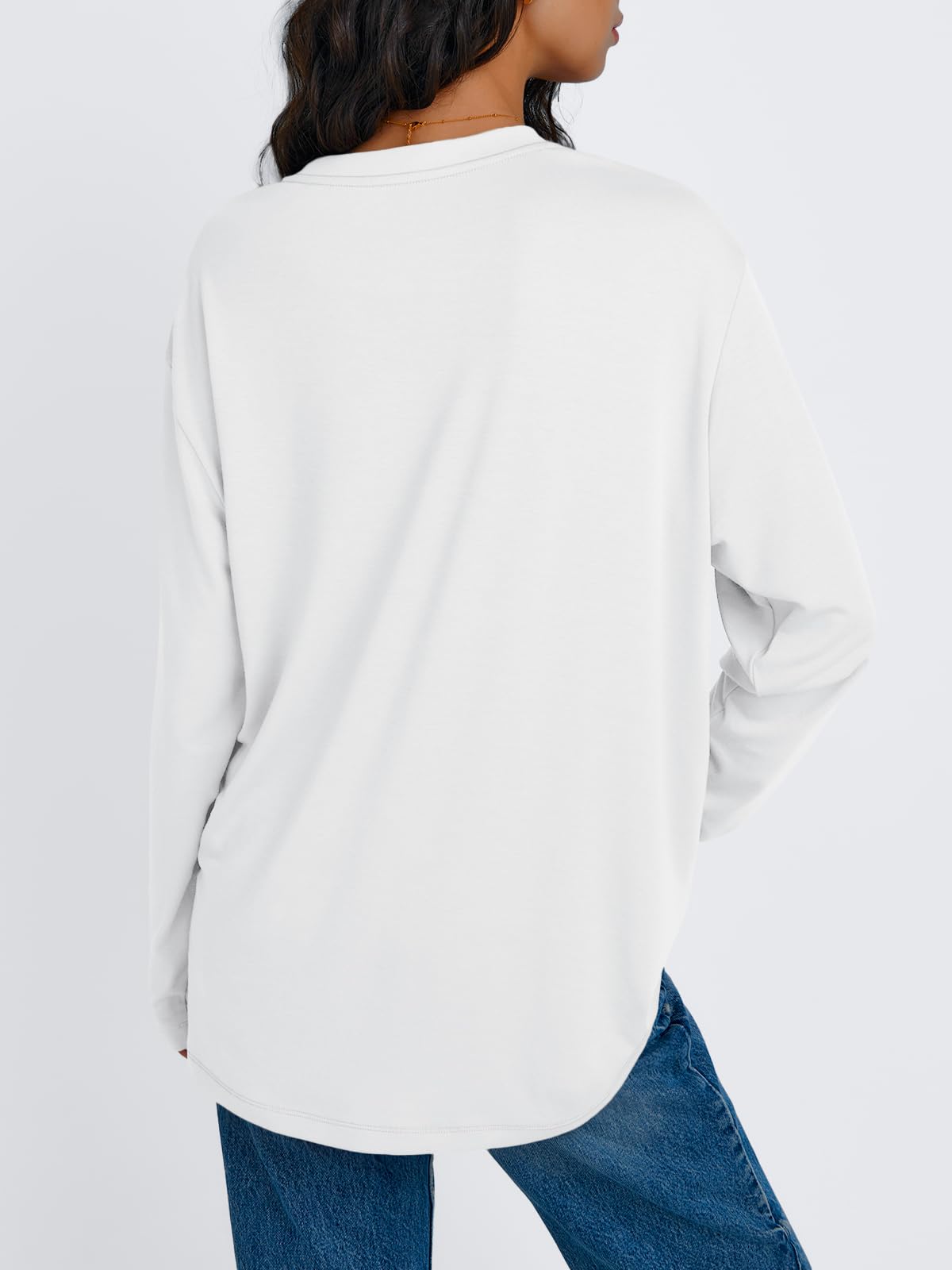 Trendy Queen Womens Oversized Long Sleeve T Shirts Basic Crewneck Tee Fall Tops Casual Workout Fashion Casual Clothes