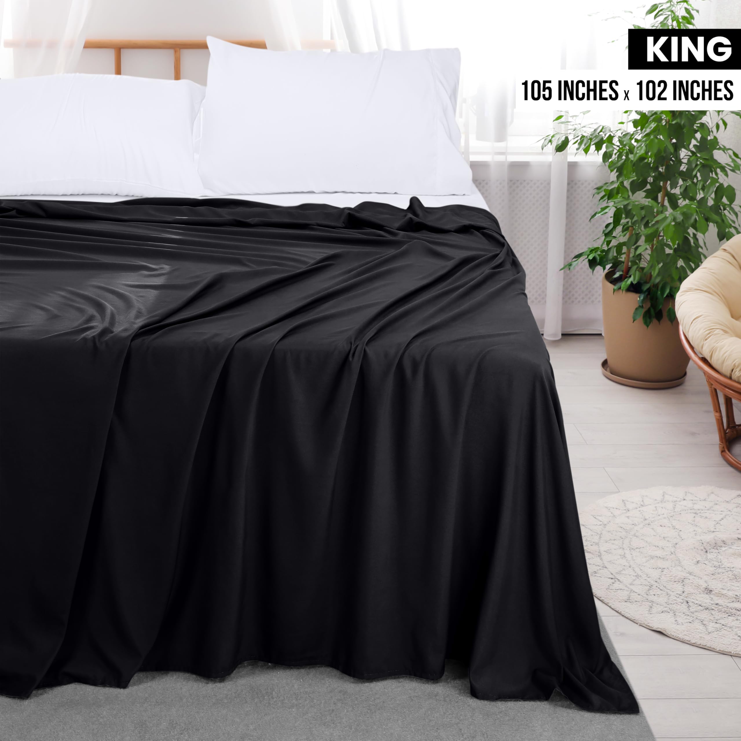 1    Utopia Bedding Flat Sheet - Soft Brushed Microfiber Fabric - Shrinkage & Fade Resistant Top Sheet - Easy Care - 1 Flat Sheet Only (Twin, White)
