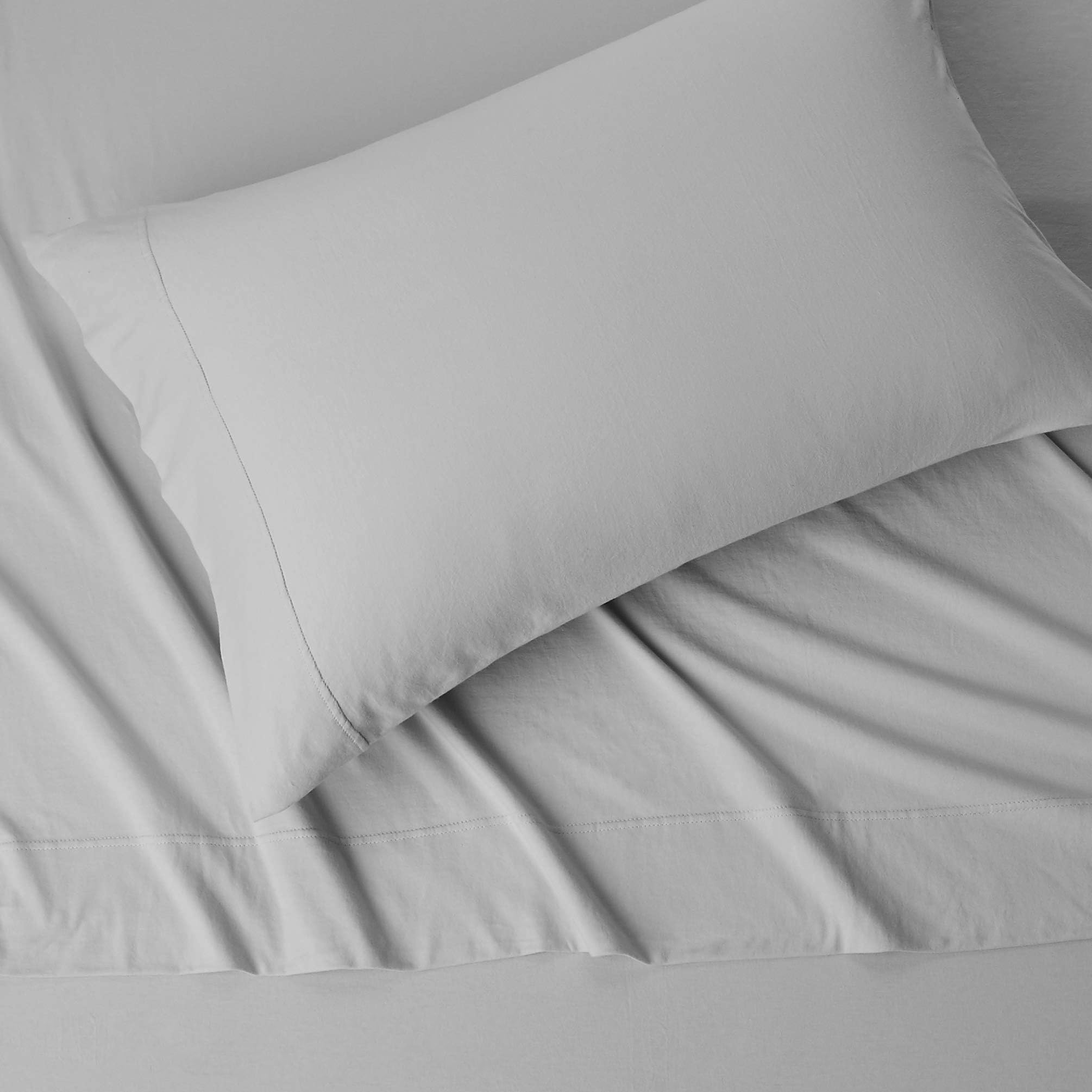 Cotton Jersey 4-Piece Bed Sheet Set, Queen, White, Solid