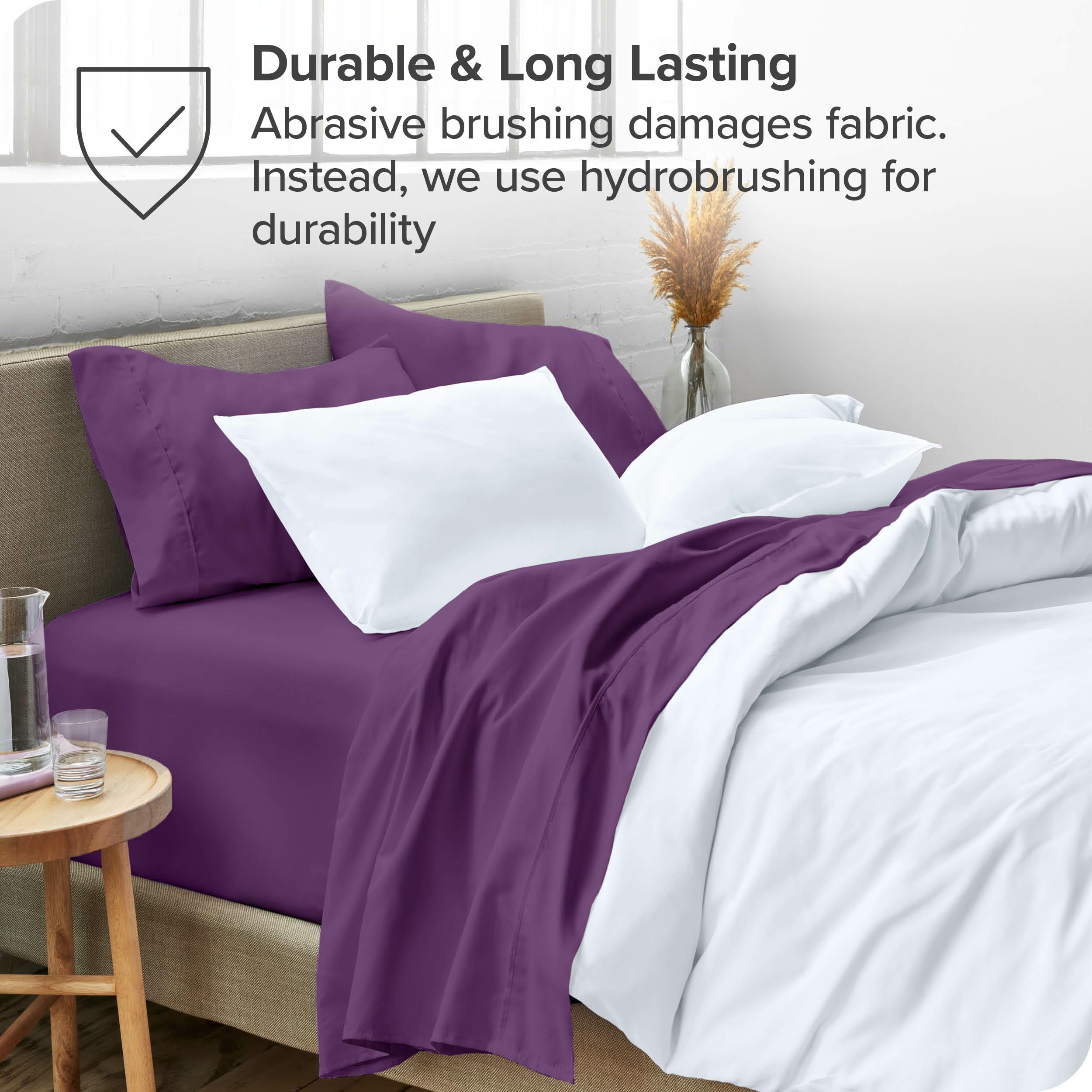 Queen Sheet Set - Luxury 1800 Ultra-Soft Microfiber Queen Bed Sheets - Double Brushed - Deep Pockets - Easy Fit - 4 Piece Set - Bedding Sheets & Pillowcases (Queen, Grey)