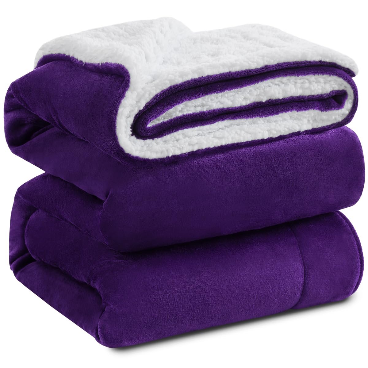 改KAWAHOME Sherpa Fleece Queen Size Blanket for Bed - Extra Warm and Heavy Thick Blankets for Winter, Super Soft 500GSM Plush Blanket, 90"X 90" Brown