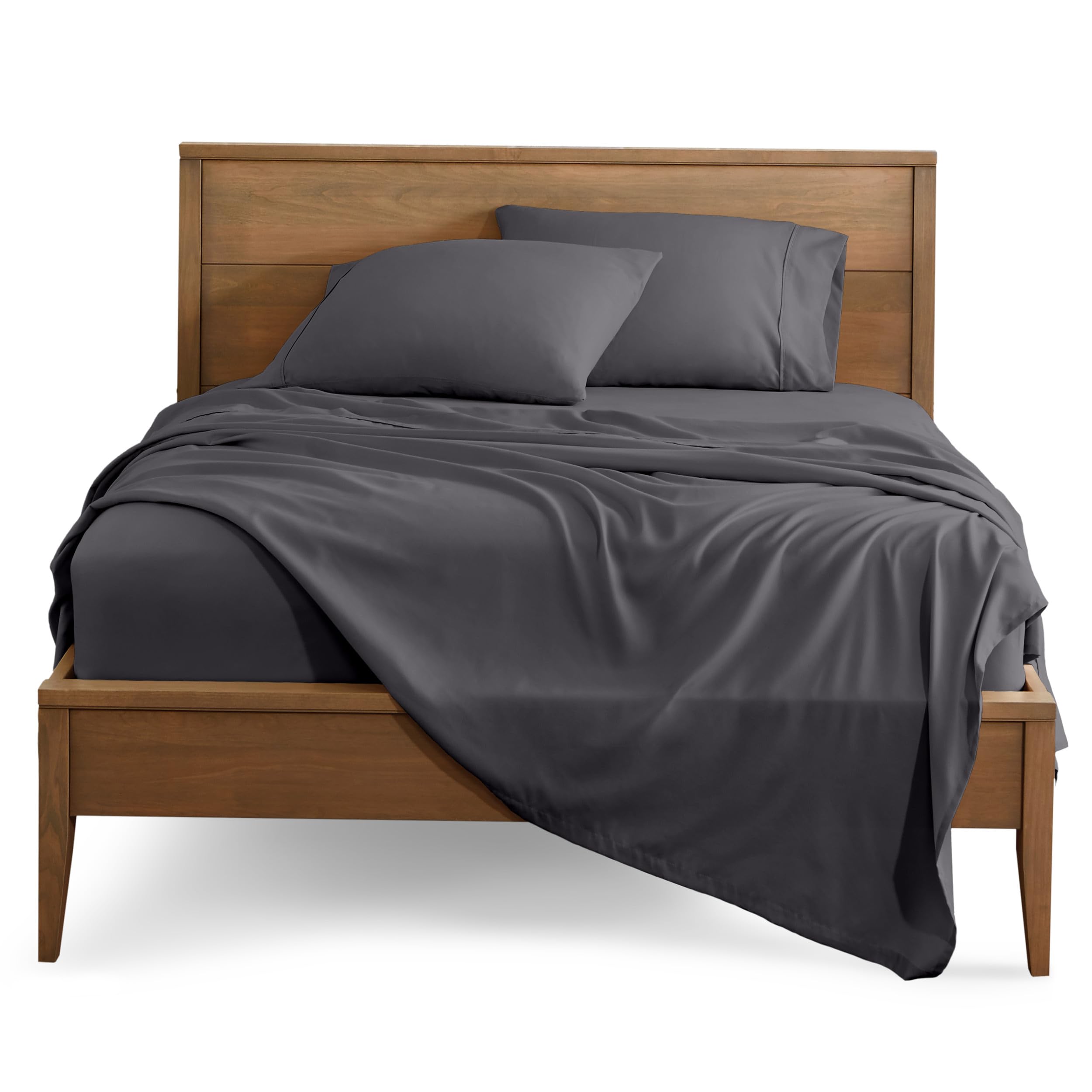 Queen Sheet Set - Luxury 1800 Ultra-Soft Microfiber Queen Bed Sheets - Double Brushed - Deep Pockets - Easy Fit - 4 Piece Set - Bedding Sheets & Pillowcases (Queen, Grey)