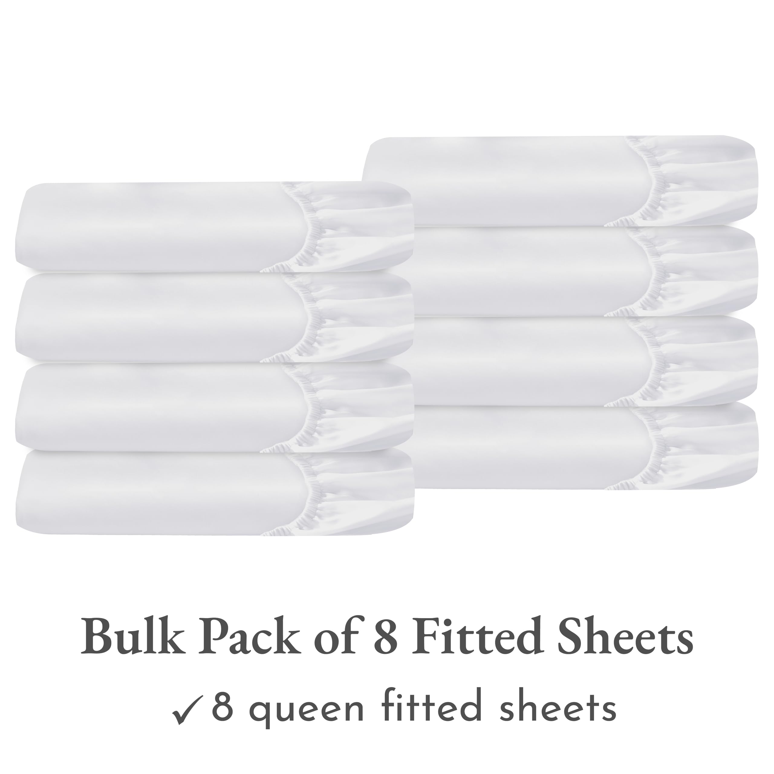 King Size Fitted Sheet White, 100% Cotton 400 Thread Count Sateen, Deep Pockets, Durable Fitted Sheet Only (King, White)