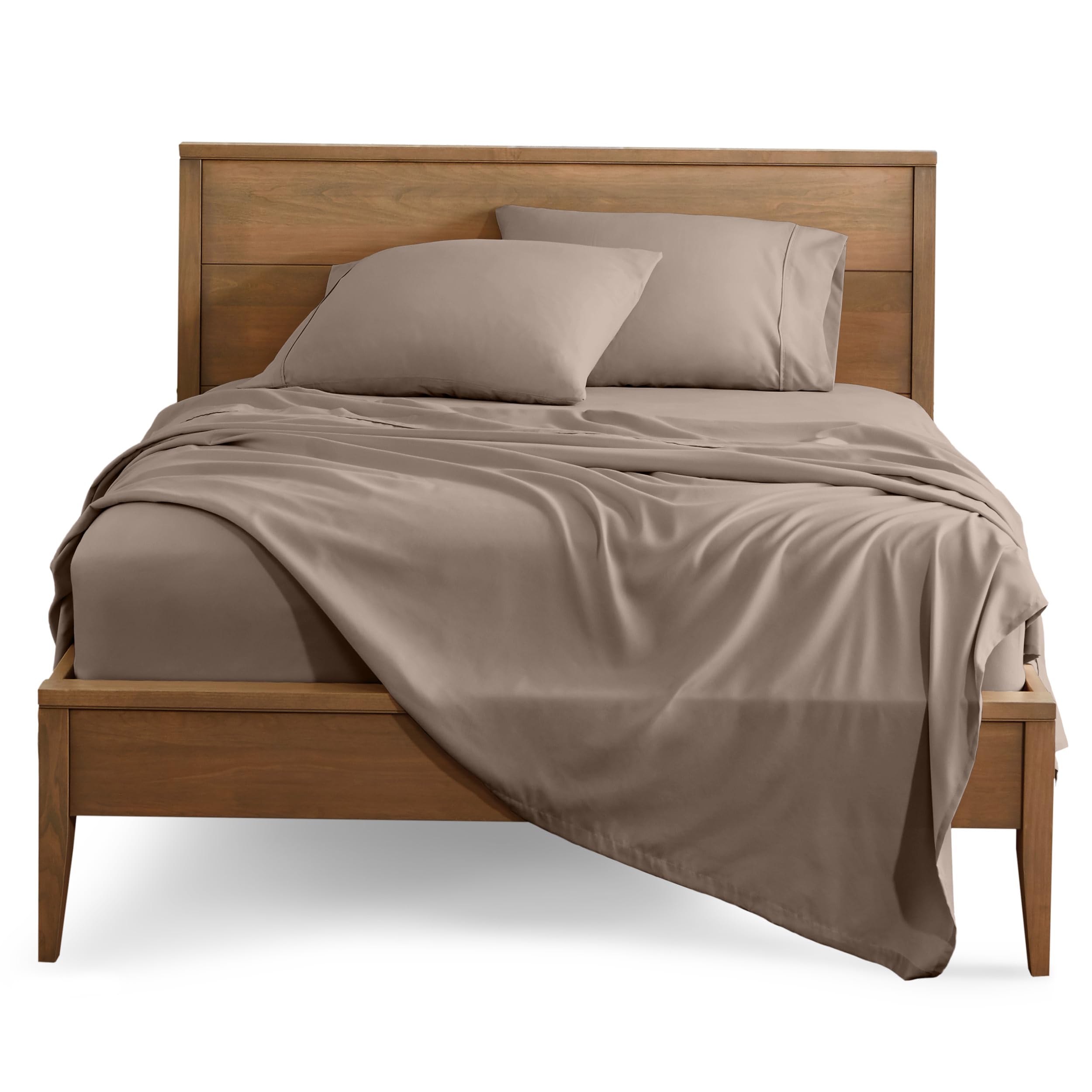Queen Sheet Set - Luxury 1800 Ultra-Soft Microfiber Queen Bed Sheets - Double Brushed - Deep Pockets - Easy Fit - 4 Piece Set - Bedding Sheets & Pillowcases (Queen, Grey)