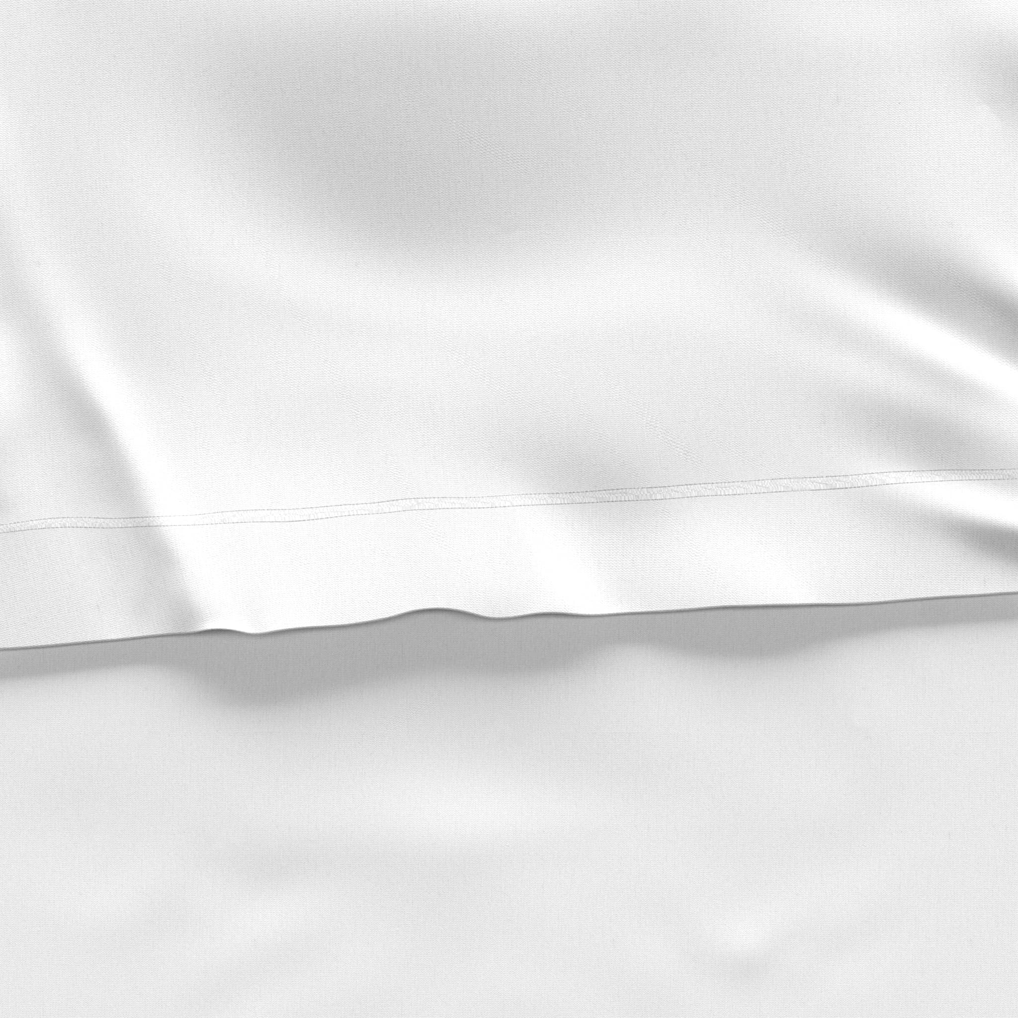 Cotton Jersey 4-Piece Bed Sheet Set, Queen, White, Solid
