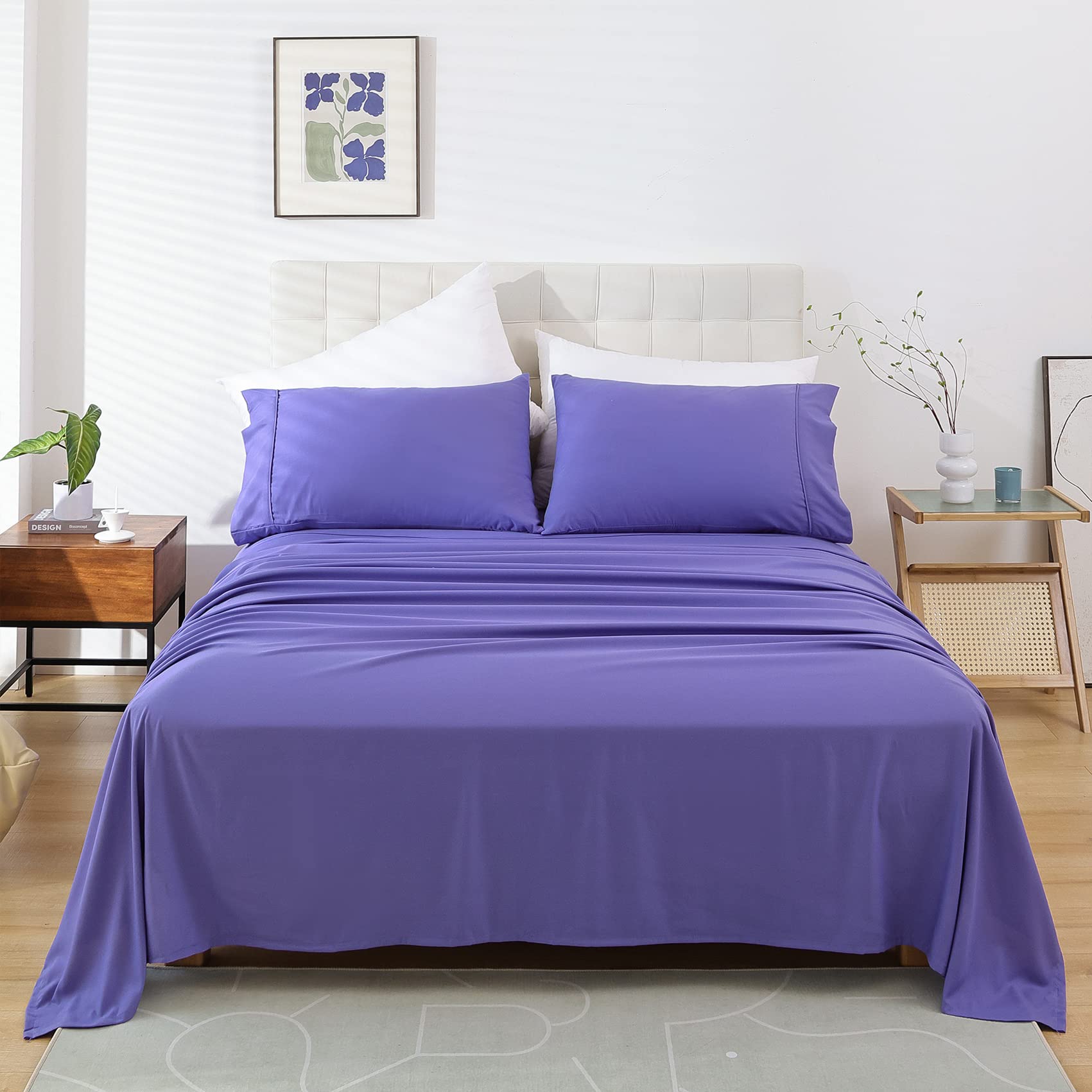Twin Sheet Set - 3 Piece Soft Breathable Bed Sheets for Twin Size Bed, Extra Deep Pocket Luxury Brushed Sheets, Cooling Hotel Bedding Sheets and Pillowcases, Wrinkle Free Oeko-Tex Sheets