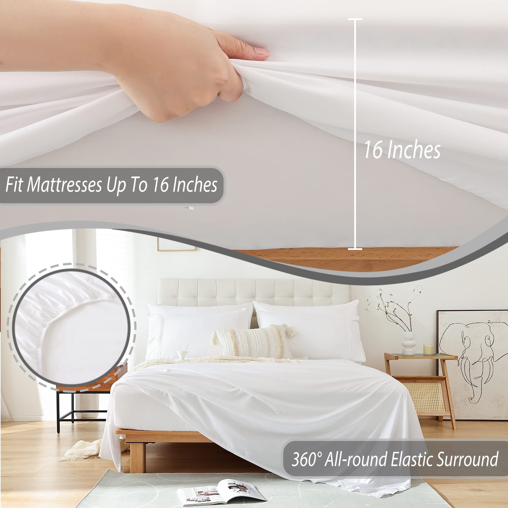 Twin Sheet Set - 3 Piece Soft Breathable Bed Sheets for Twin Size Bed, Extra Deep Pocket Luxury Brushed Sheets, Cooling Hotel Bedding Sheets and Pillowcases, Wrinkle Free Oeko-Tex Sheets