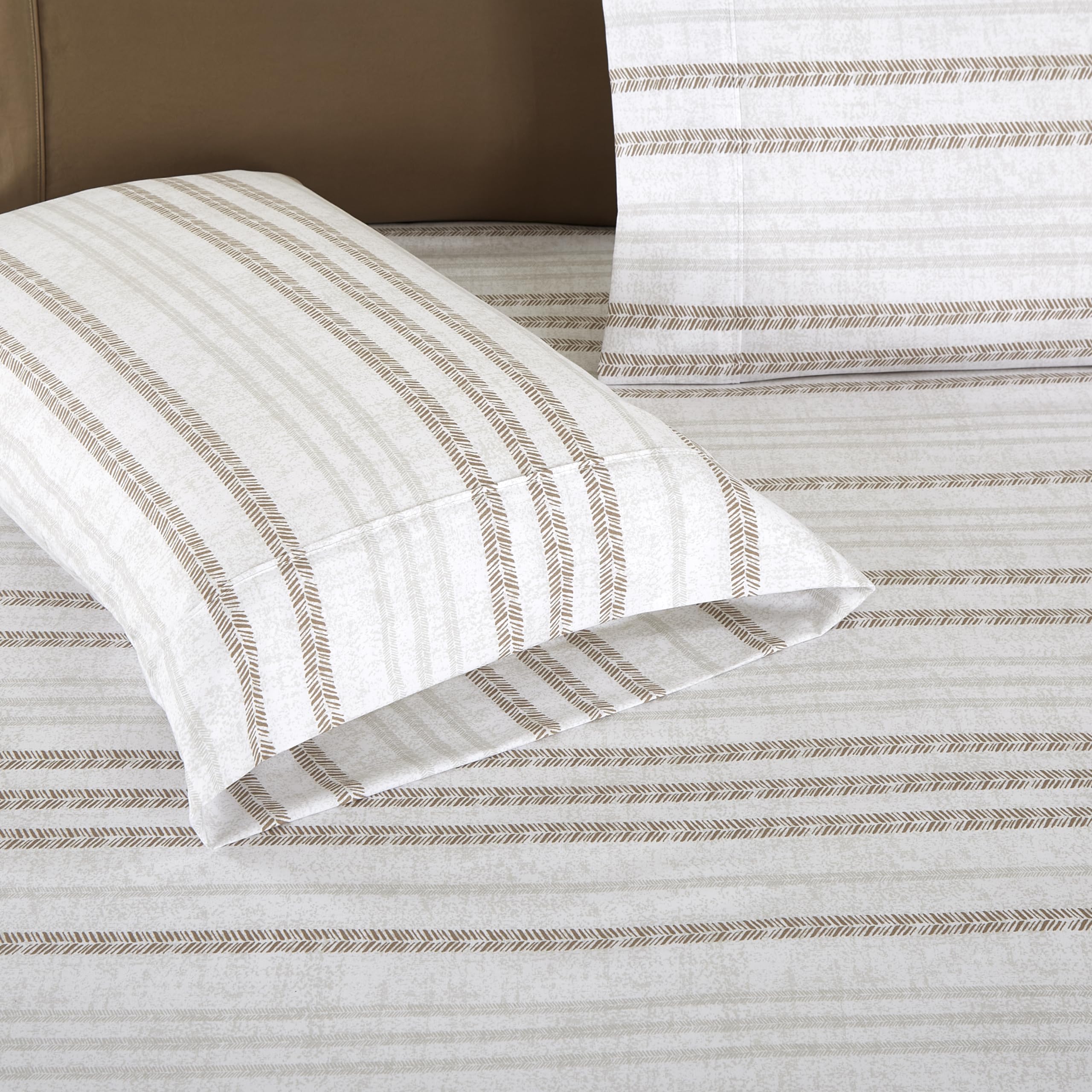 1Elegant Comfort Best, Softest, Coziest 6-Piece Sheet Sets! - 1500 Premier Hotel Quality Luxurious Wrinkle Resistant 6-Piece Damask Stripe Bed Sheet Set, Queen Sage/Green