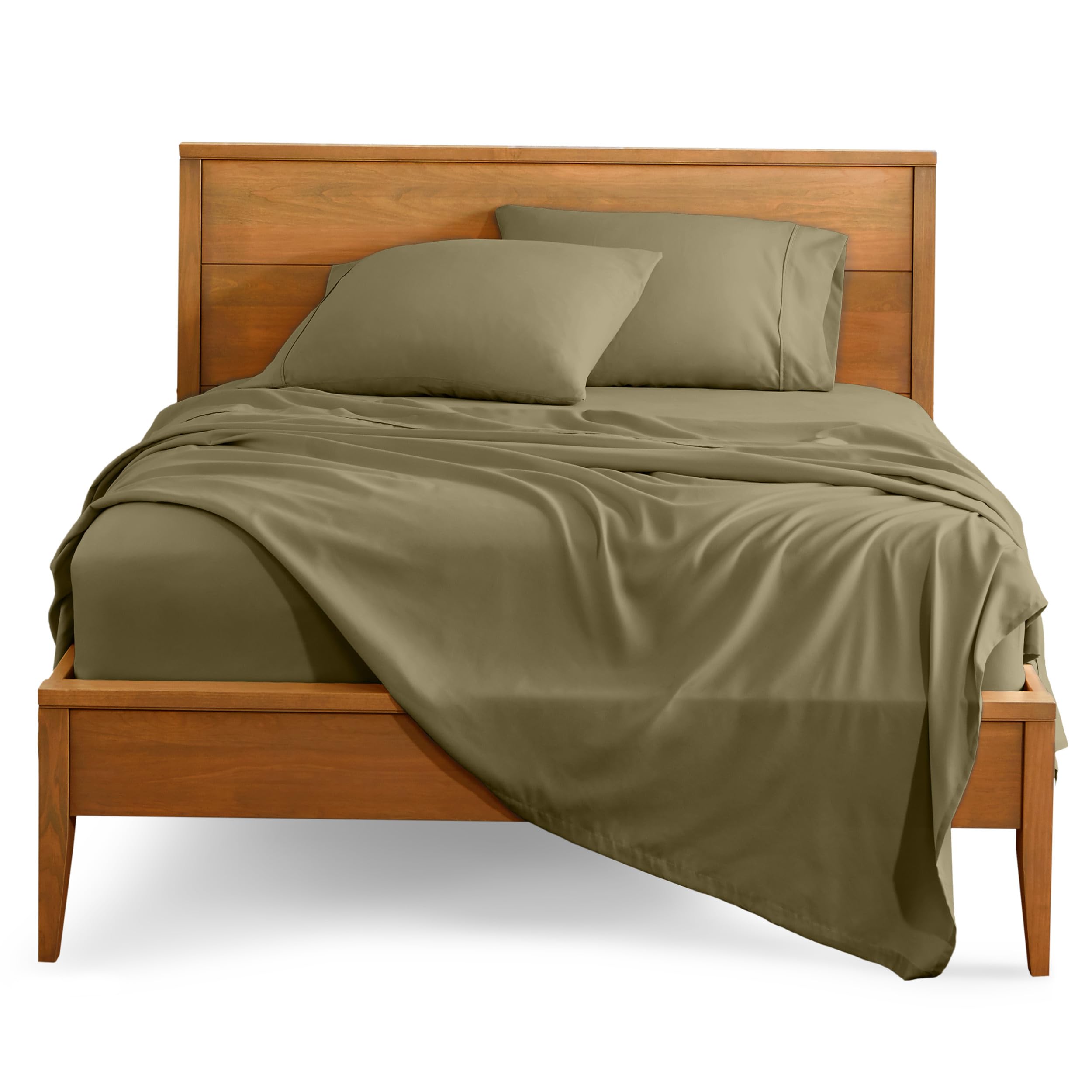 Queen Sheet Set - Luxury 1800 Ultra-Soft Microfiber Queen Bed Sheets - Double Brushed - Deep Pockets - Easy Fit - 4 Piece Set - Bedding Sheets & Pillowcases (Queen, Grey)