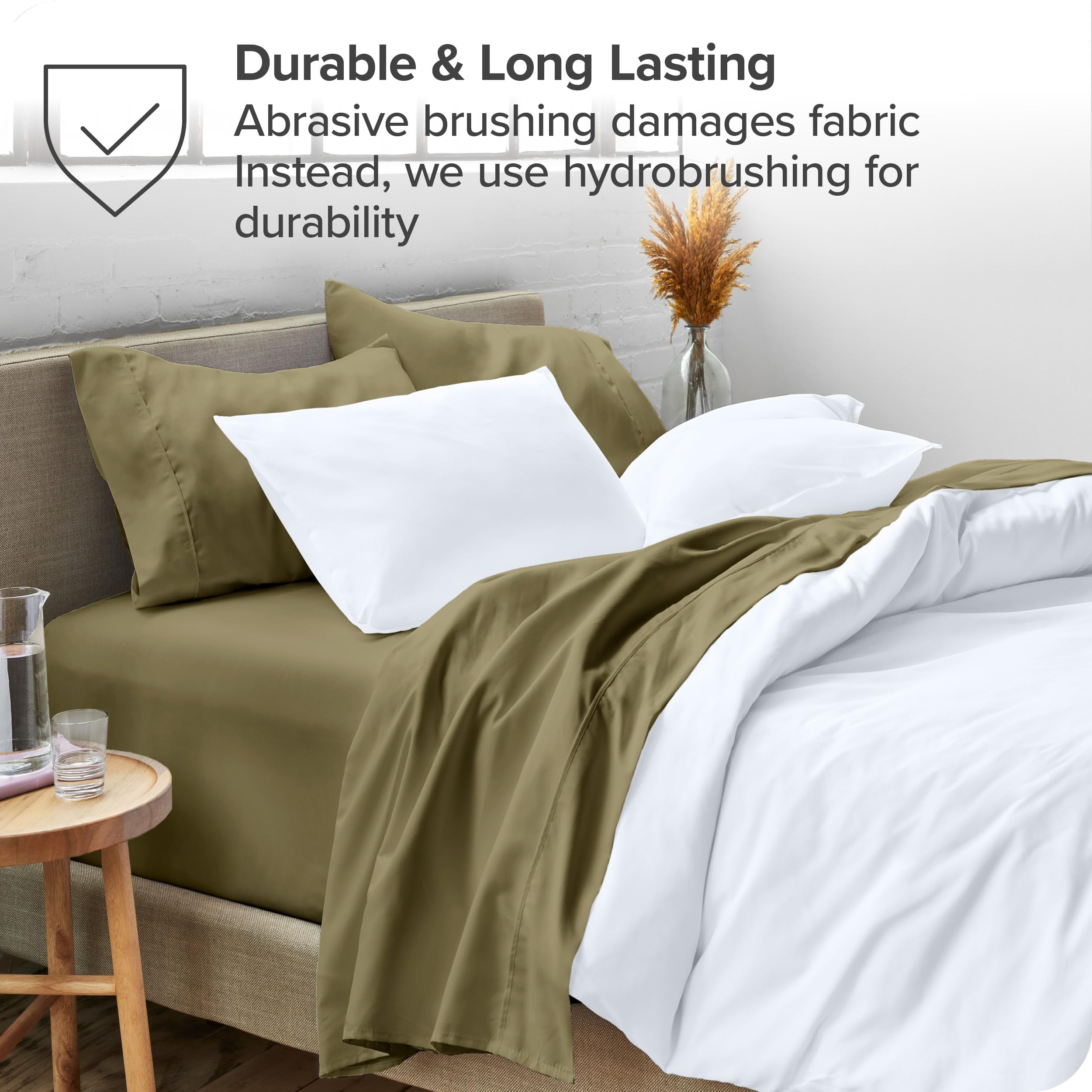 Queen Sheet Set - Luxury 1800 Ultra-Soft Microfiber Queen Bed Sheets - Double Brushed - Deep Pockets - Easy Fit - 4 Piece Set - Bedding Sheets & Pillowcases (Queen, Grey)
