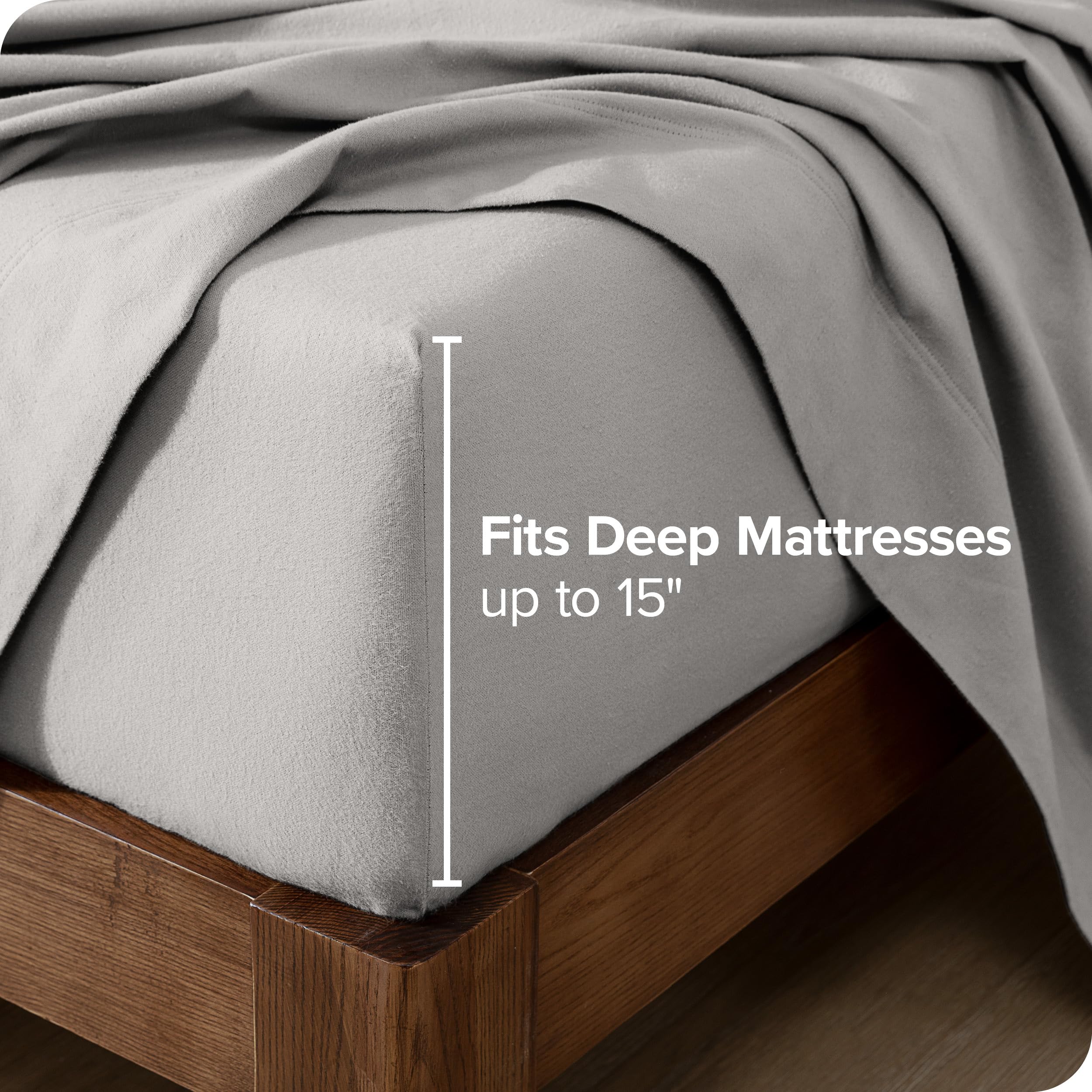 Flannel Sheet Set 100% Cotton, Velvety Soft Heavyweight - Double Brushed Flannel - Deep Pocket