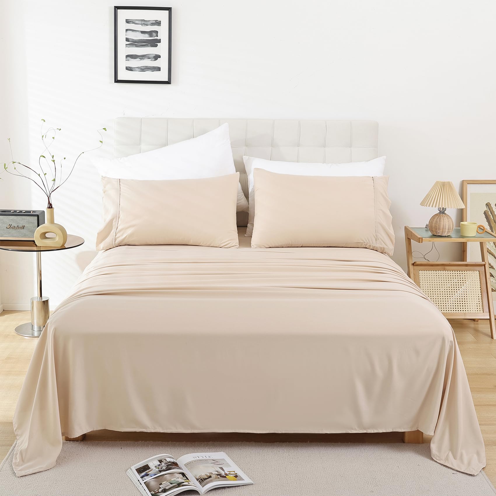 Twin Sheet Set - 3 Piece Soft Breathable Bed Sheets for Twin Size Bed, Extra Deep Pocket Luxury Brushed Sheets, Cooling Hotel Bedding Sheets and Pillowcases, Wrinkle Free Oeko-Tex Sheets