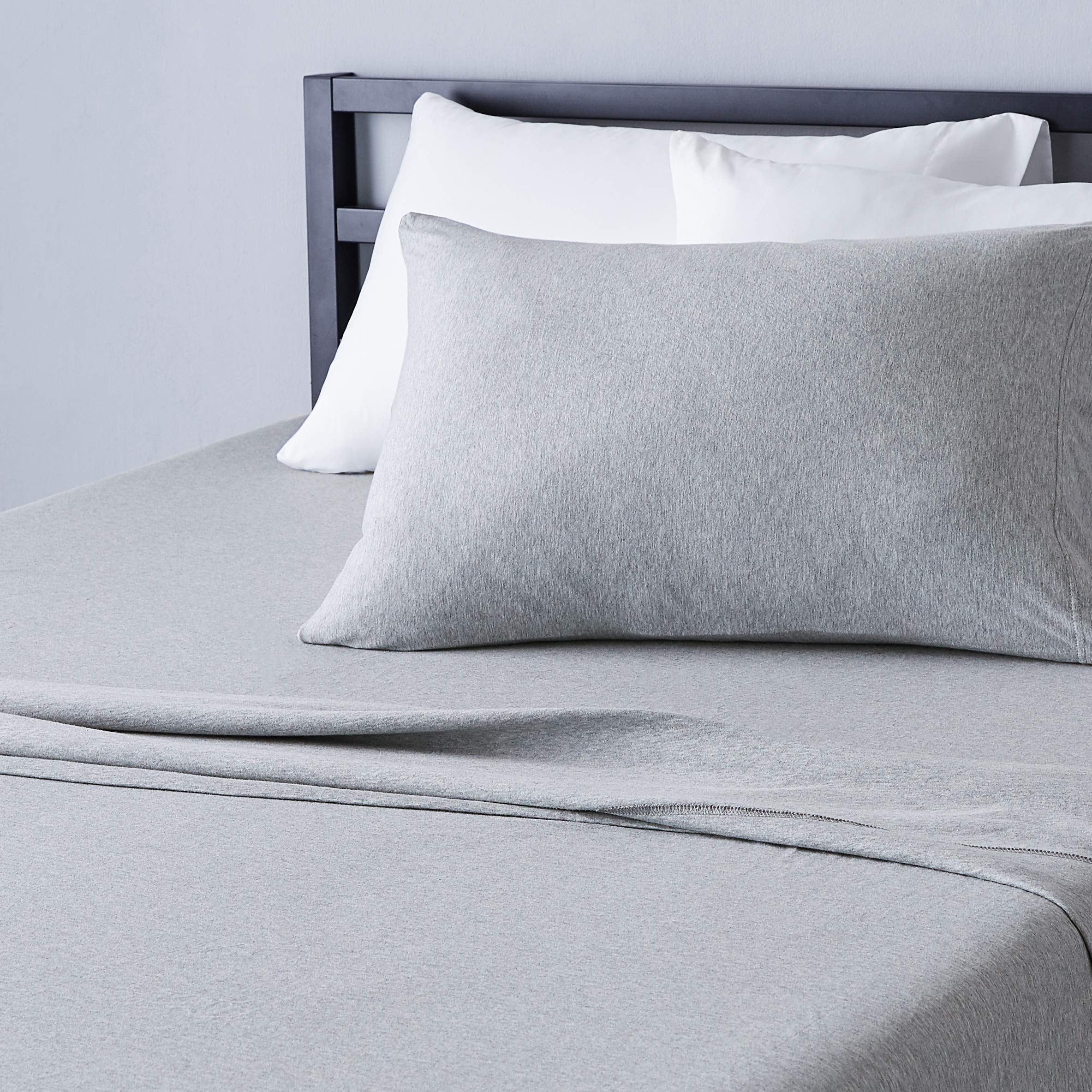 Cotton Jersey 4-Piece Bed Sheet Set, Queen, White, Solid