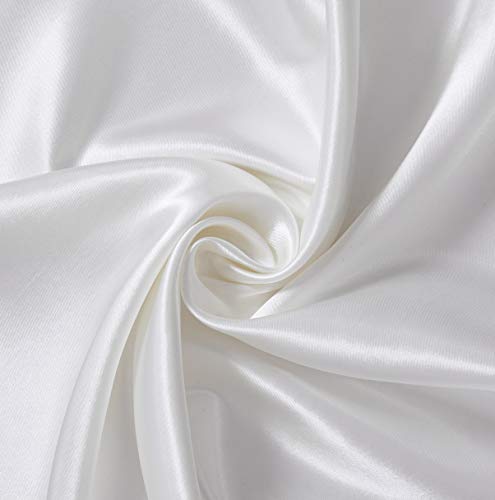 Satin Bed Sheets, Queen Size Sheets Set, 4 Pcs Silky Bedding Set with 15 Inches Deep Pocket for Mattress (Queen, Black)