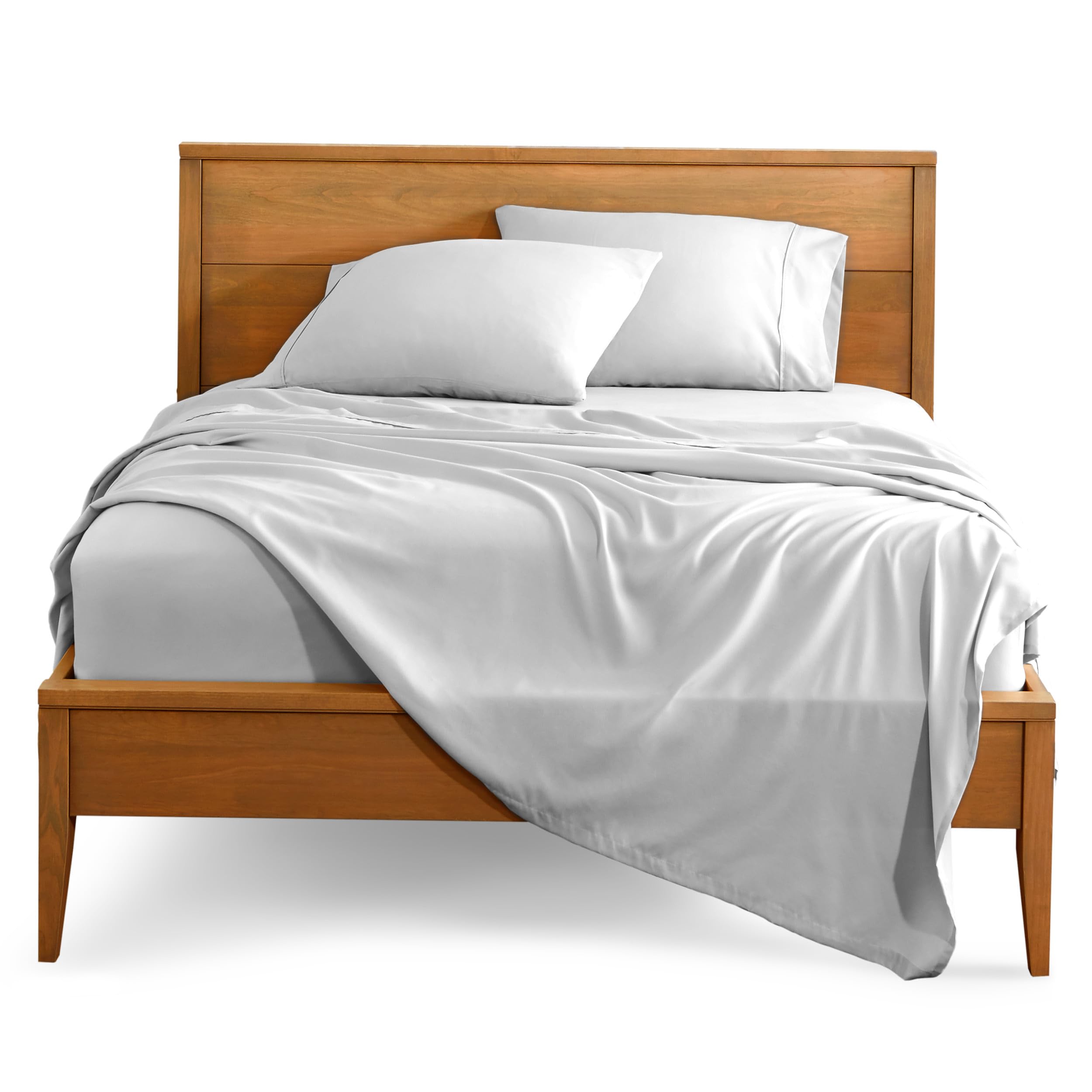 Queen Sheet Set - Luxury 1800 Ultra-Soft Microfiber Queen Bed Sheets - Double Brushed - Deep Pockets - Easy Fit - 4 Piece Set - Bedding Sheets & Pillowcases (Queen, Grey)