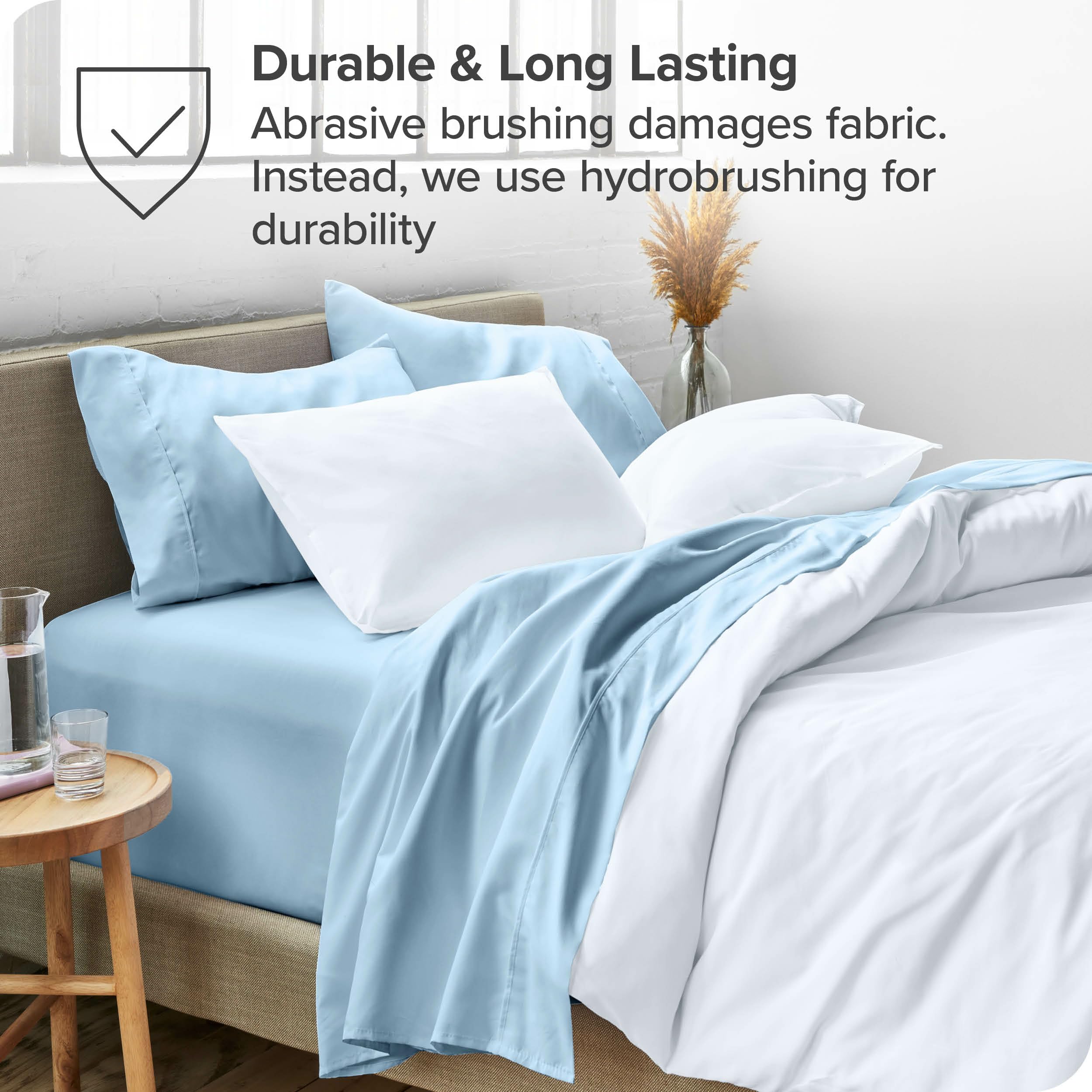 Queen Sheet Set - Luxury 1800 Ultra-Soft Microfiber Queen Bed Sheets - Double Brushed - Deep Pockets - Easy Fit - 4 Piece Set - Bedding Sheets & Pillowcases (Queen, Grey)