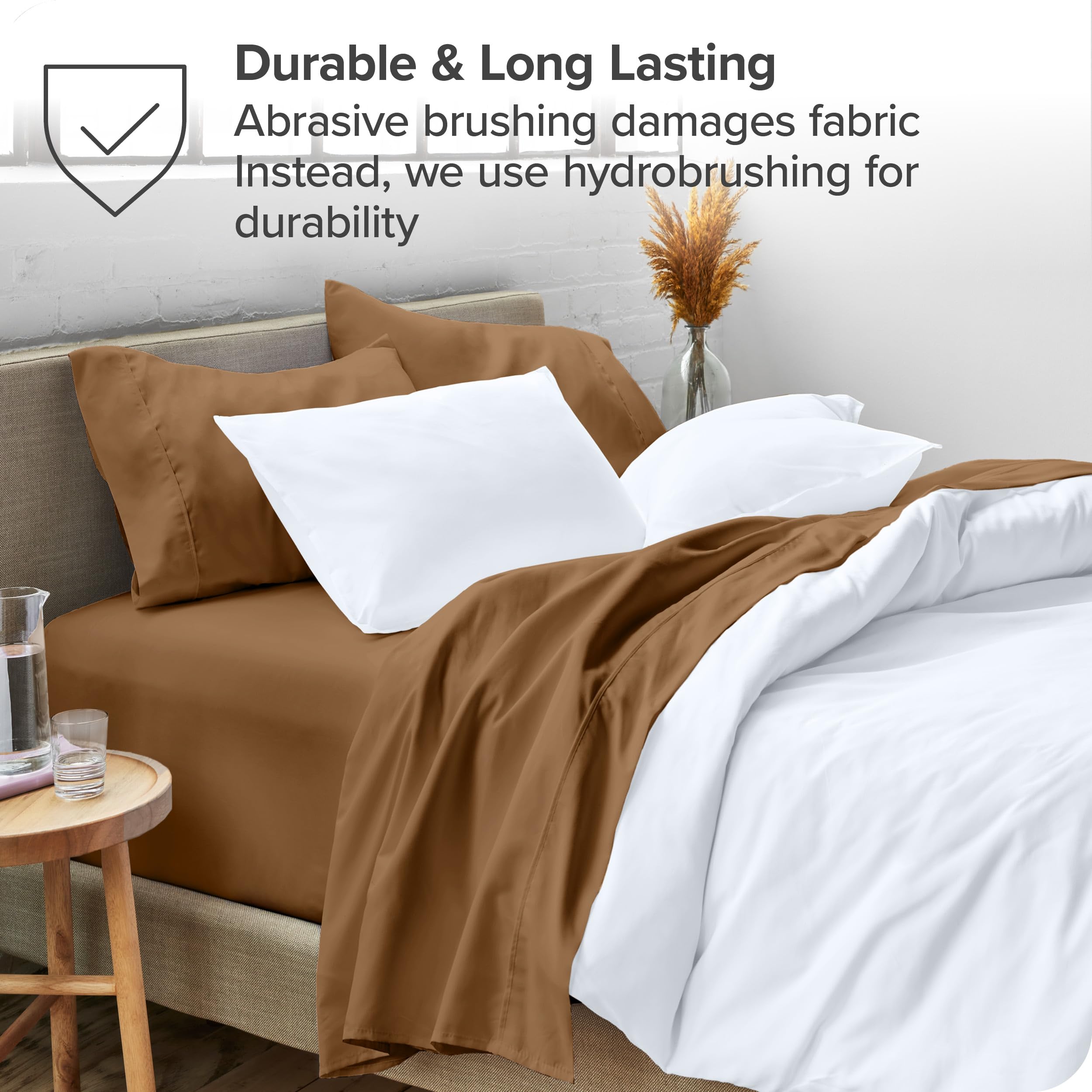 Queen Sheet Set - Luxury 1800 Ultra-Soft Microfiber Queen Bed Sheets - Double Brushed - Deep Pockets - Easy Fit - 4 Piece Set - Bedding Sheets & Pillowcases (Queen, Grey)