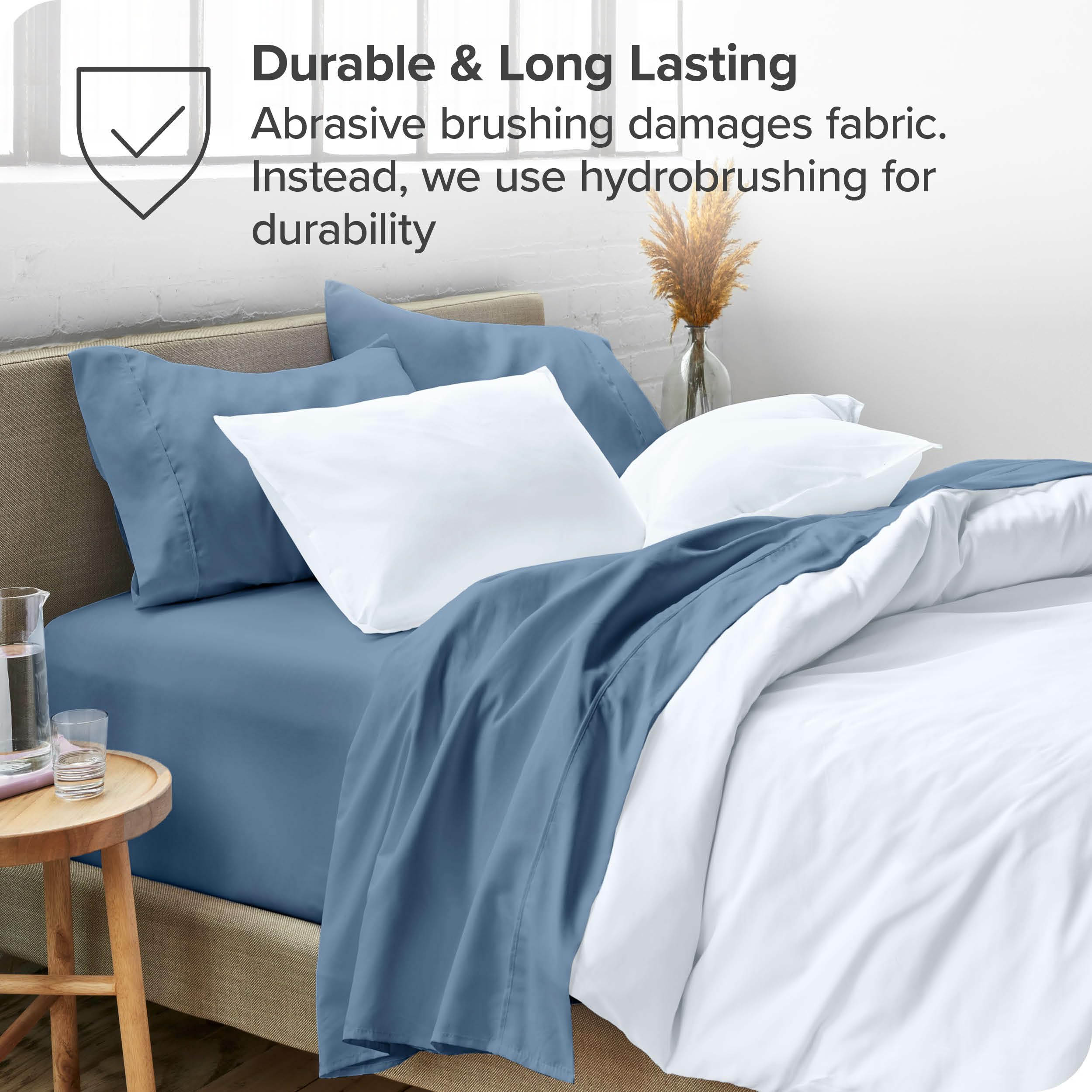 改Bare Home Queen Sheet Set - Luxury 1800 Ultra-Soft Microfiber Queen Bed Sheets - Double Brushed - Deep Pockets - Easy Fit - 4 Piece Set - Bedding Sheets &amp; Pillowcases (Queen, Grey)
