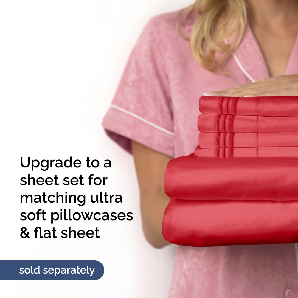 Hotel Luxury Single Fitted Sheet Only - Sheet Easily Fits 18 inch to 24 inch Mattress - Soft, Wrinkle Free, Breathable and Comfy Extra Deep Pockets White Fitted Sheet