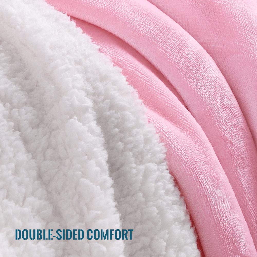 Sherpa Fleece Queen Size Blanket for Bed - Extra Warm and Heavy Thick Blankets for Winter, Super Soft 500GSM Plush Blanket, 90"X 90" Brown
