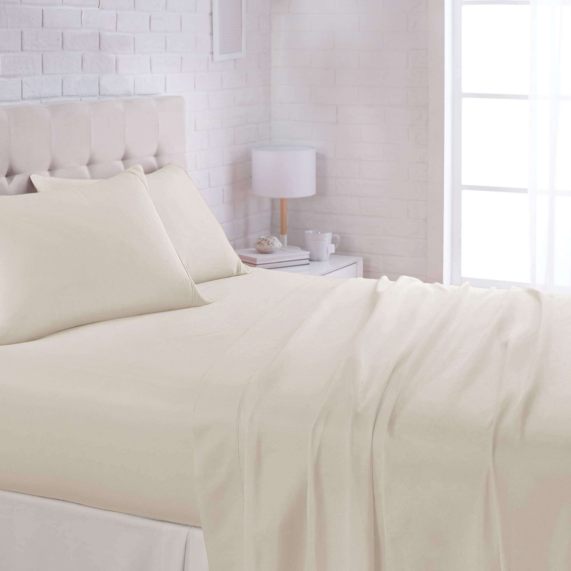 Lightweight Super Soft Easy Care Comfortable Microfiber 3-Piece Bed Sheet Set With 14-inch Deep Pockets, Twin XL, Dark Gray, Solid