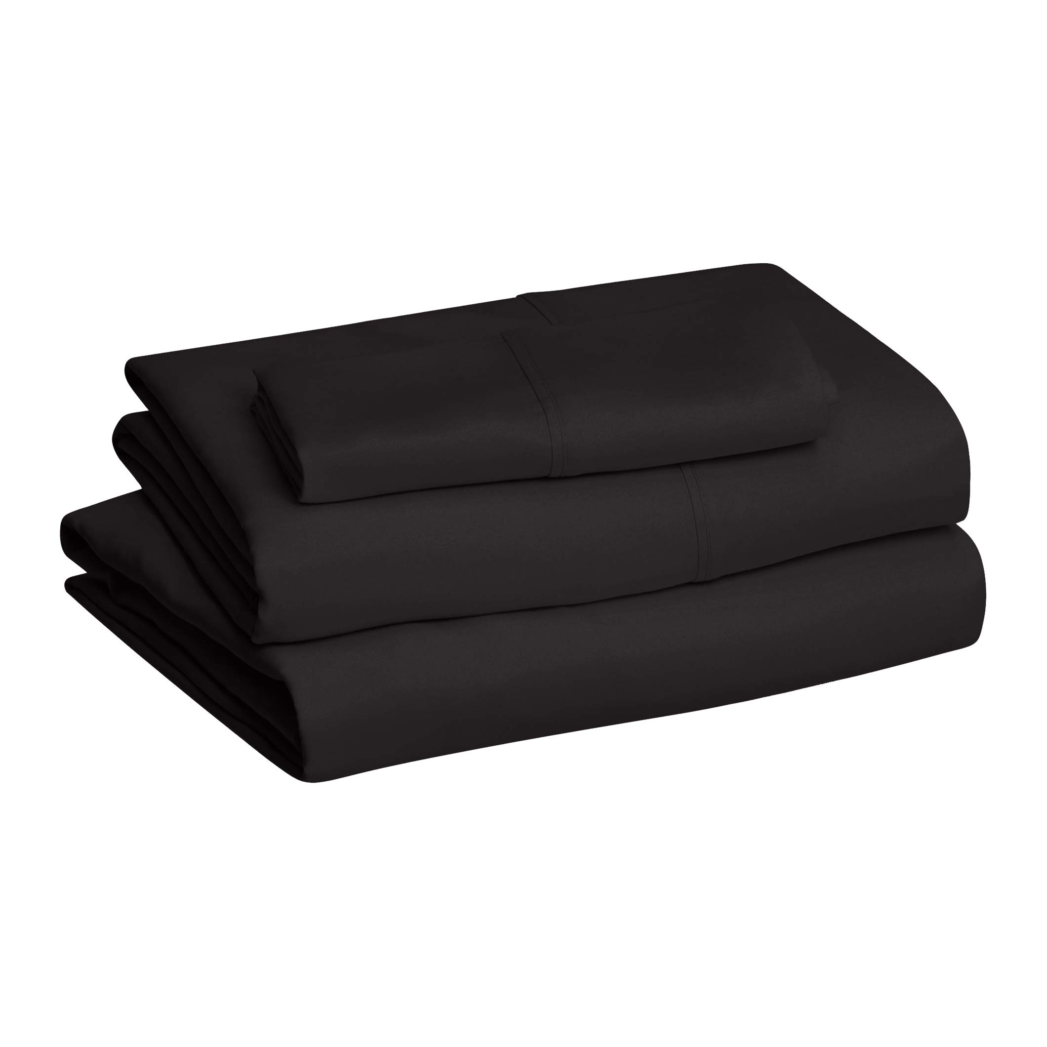 改Amazon Basics Lightweight Super Soft Easy Care Comfortable Microfiber 3-Piece Bed Sheet Set With 14-inch Deep Pockets, Twin XL, Dark Gray, Solid