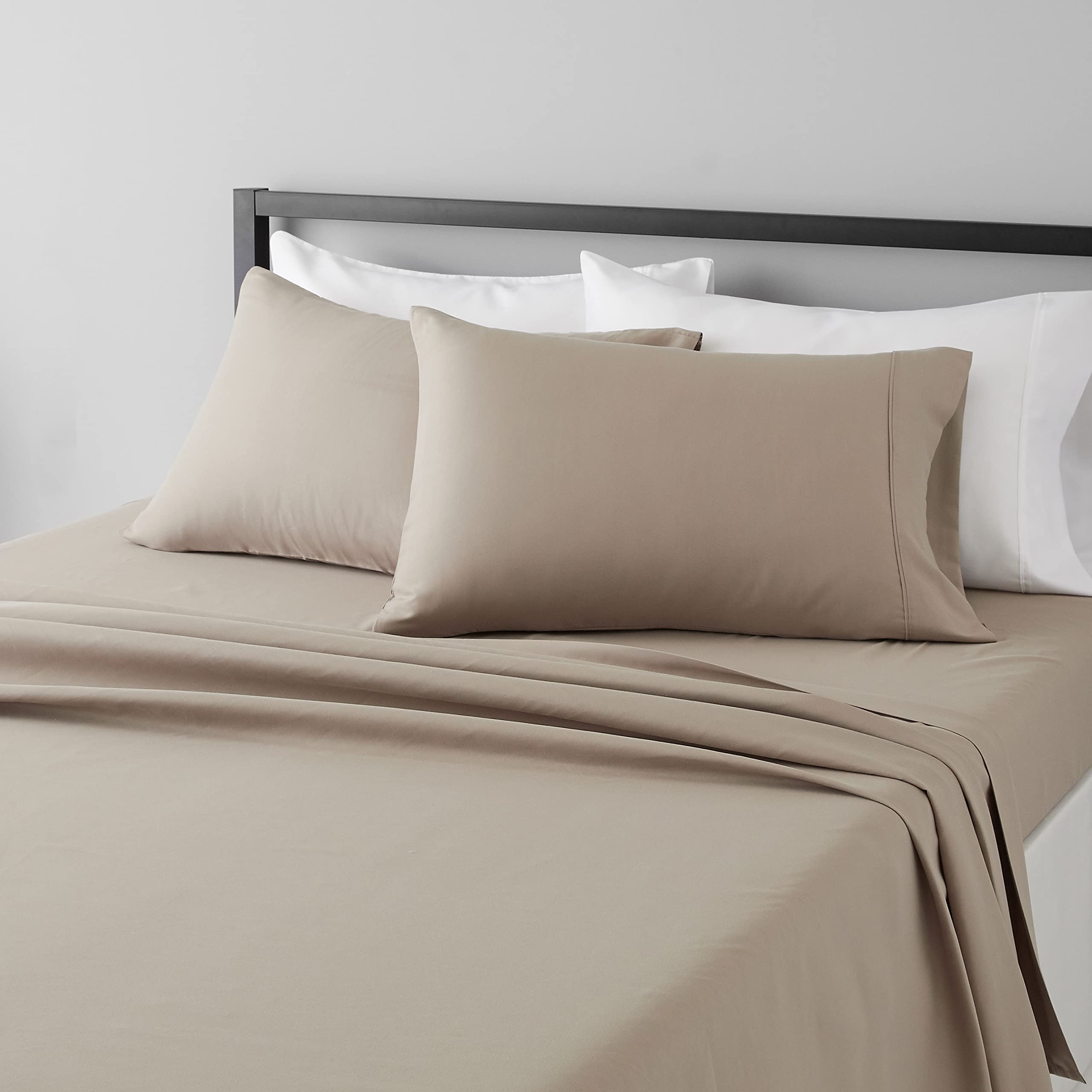 Lightweight Super Soft Easy Care Comfortable Microfiber 3-Piece Bed Sheet Set With 14-inch Deep Pockets, Twin XL, Dark Gray, Solid