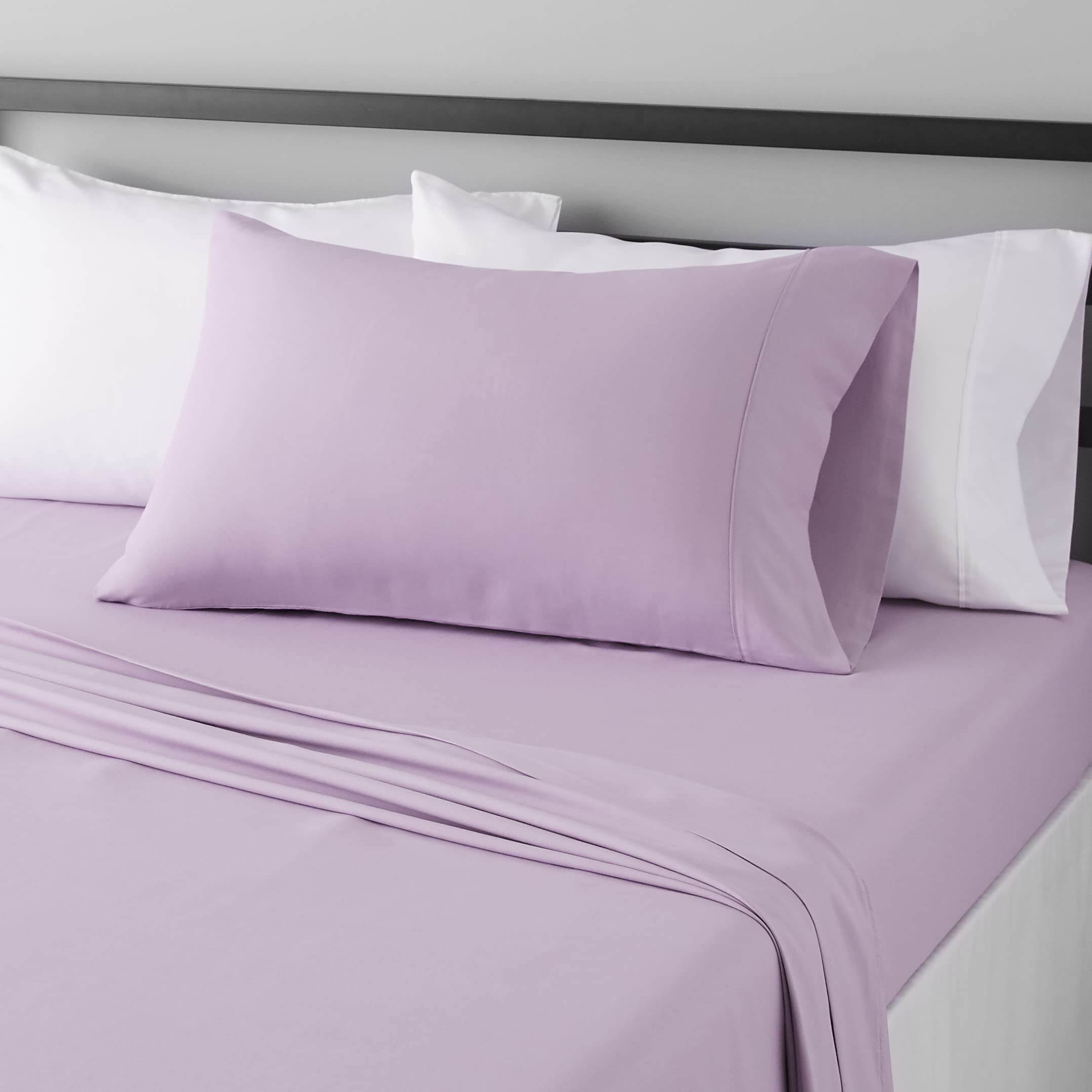 Lightweight Super Soft Easy Care Comfortable Microfiber 3-Piece Bed Sheet Set With 14-inch Deep Pockets, Twin XL, Dark Gray, Solid