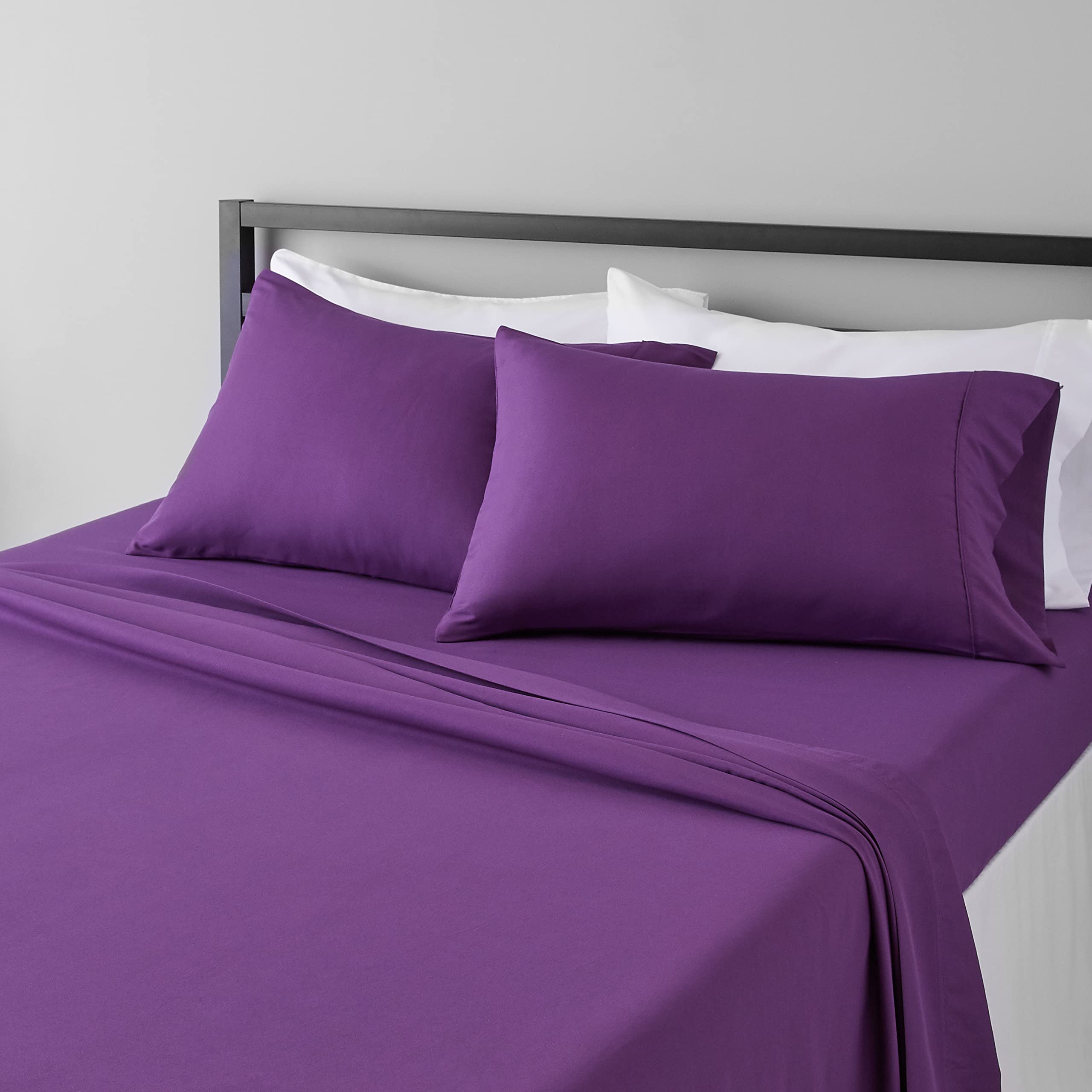Lightweight Super Soft Easy Care Comfortable Microfiber 3-Piece Bed Sheet Set With 14-inch Deep Pockets, Twin XL, Dark Gray, Solid