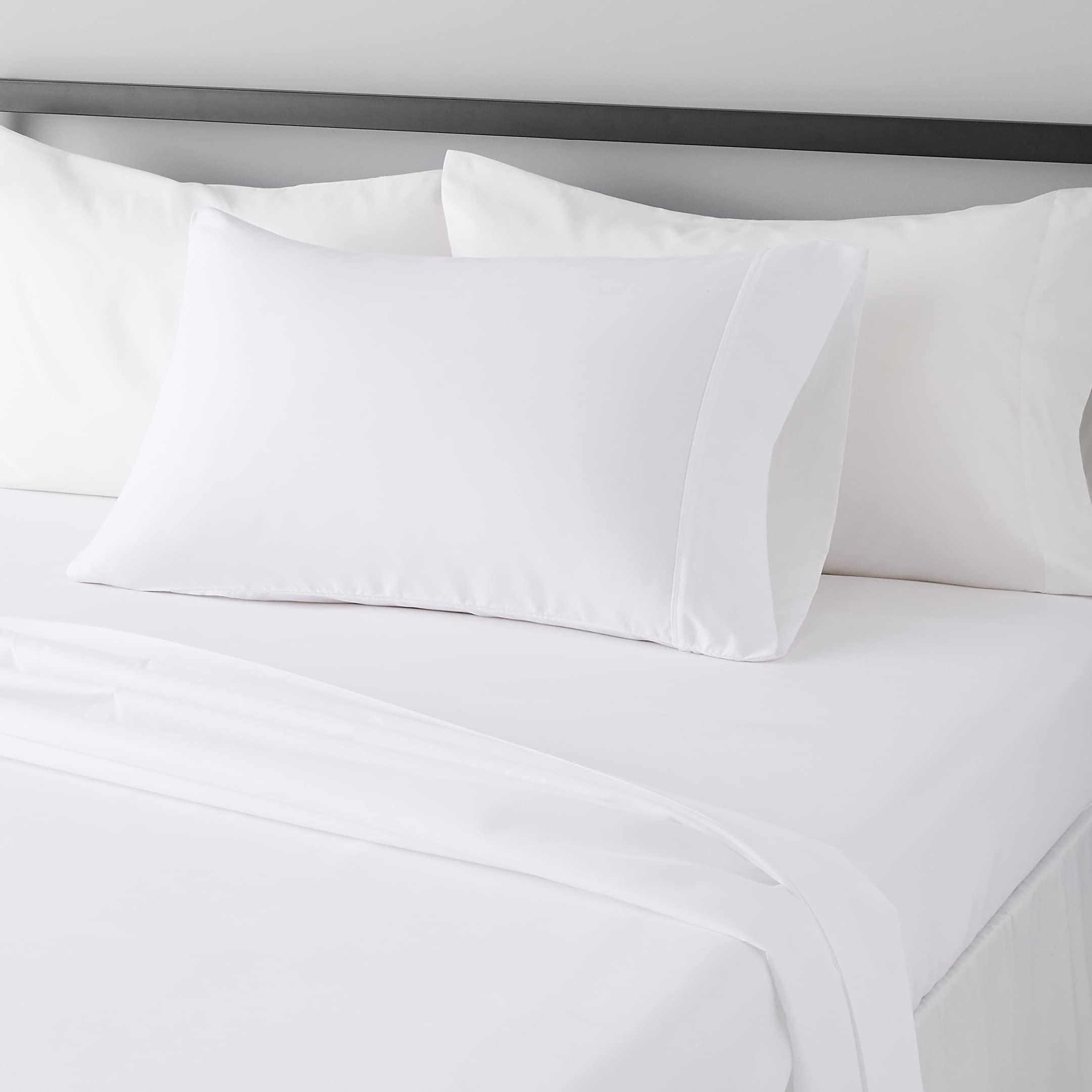 Lightweight Super Soft Easy Care Comfortable Microfiber 3-Piece Bed Sheet Set With 14-inch Deep Pockets, Twin XL, Dark Gray, Solid
