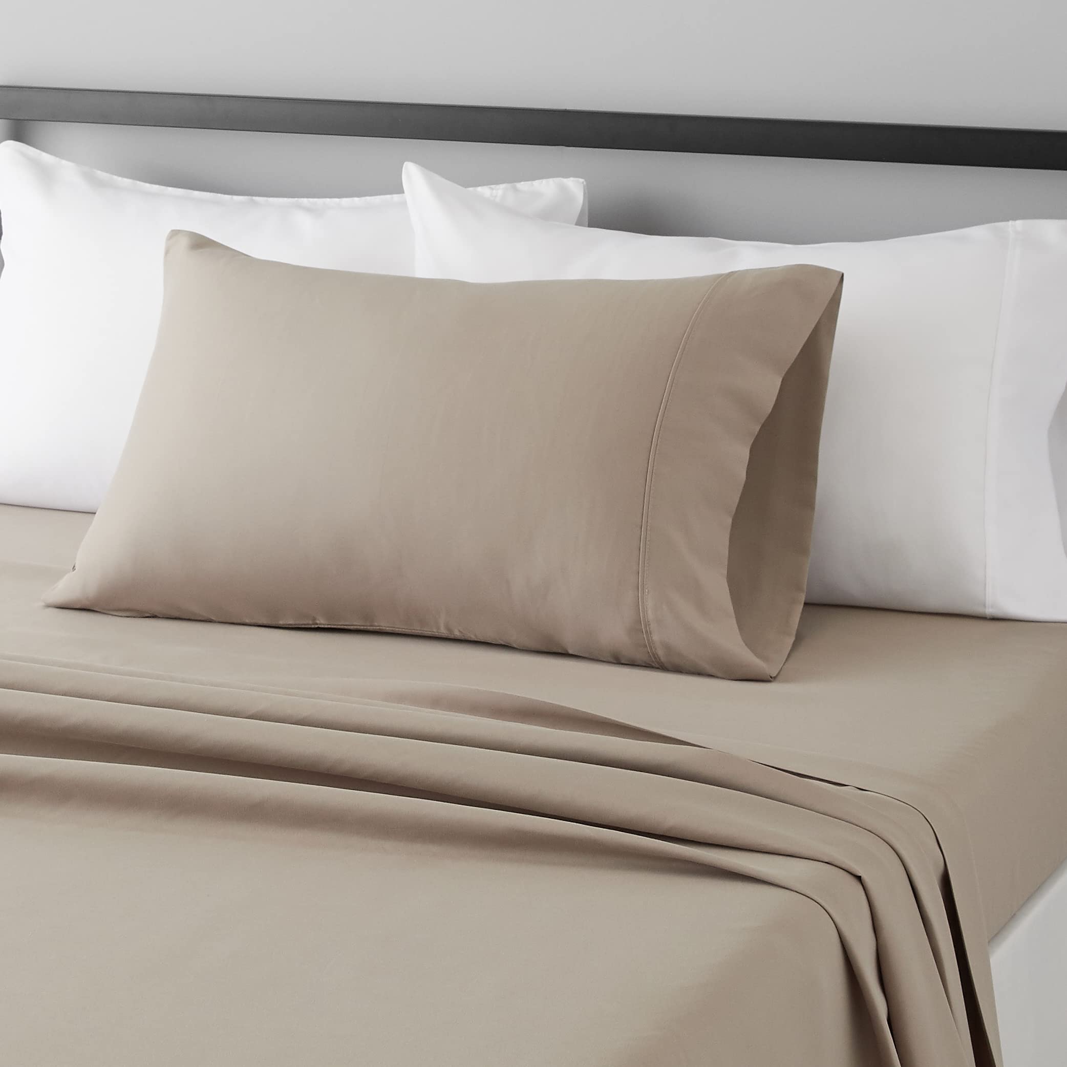 Lightweight Super Soft Easy Care Comfortable Microfiber 3-Piece Bed Sheet Set With 14-inch Deep Pockets, Twin XL, Dark Gray, Solid