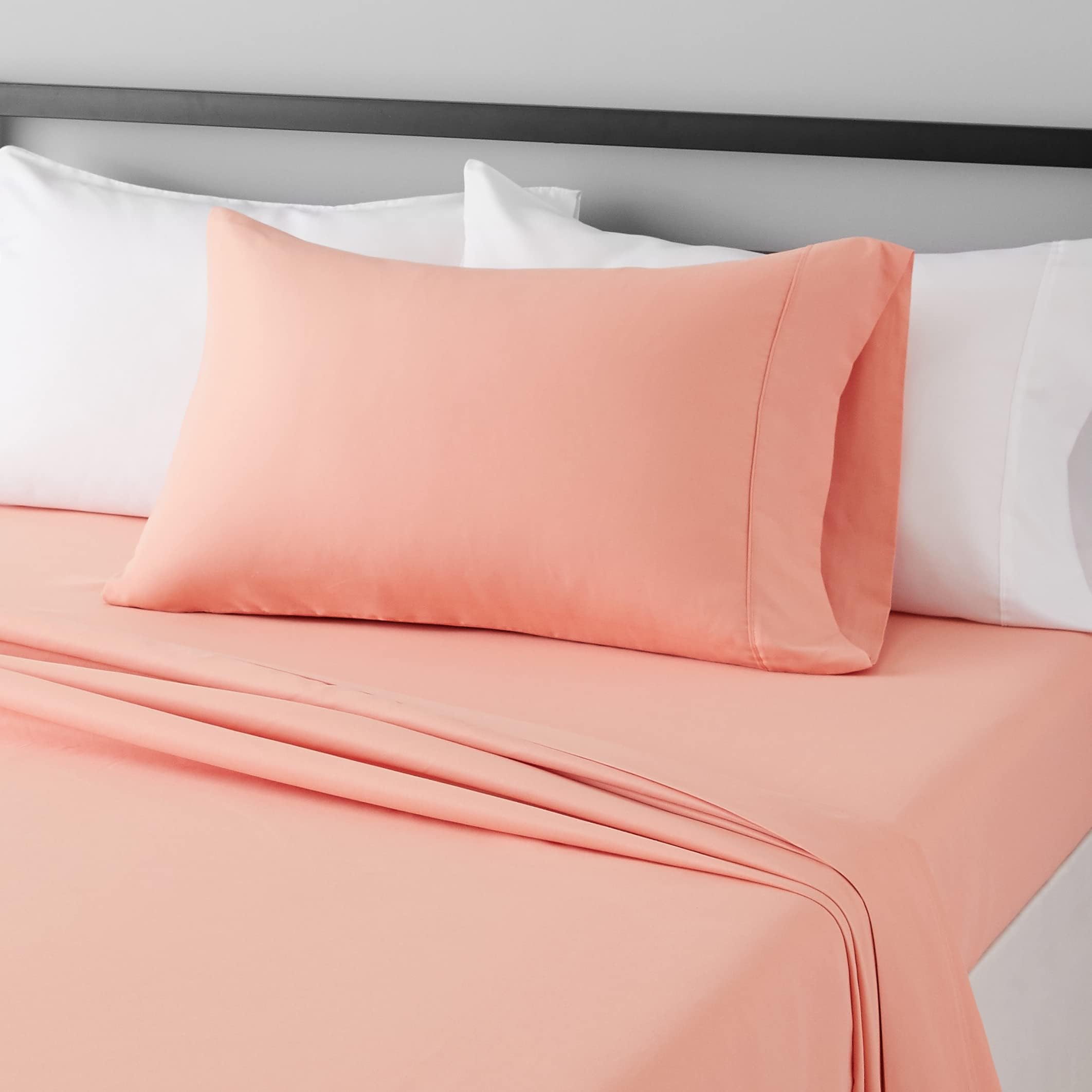 Lightweight Super Soft Easy Care Comfortable Microfiber 3-Piece Bed Sheet Set With 14-inch Deep Pockets, Twin XL, Dark Gray, Solid