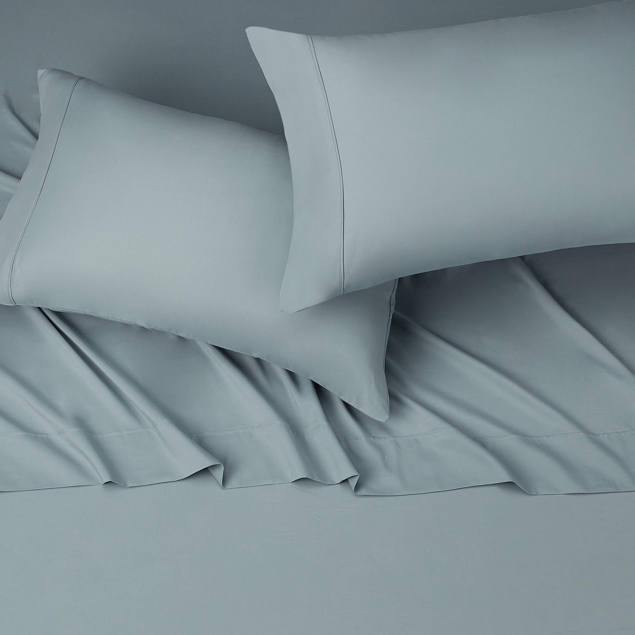 Lightweight Super Soft Easy Care Comfortable Microfiber 3-Piece Bed Sheet Set With 14-inch Deep Pockets, Twin XL, Dark Gray, Solid