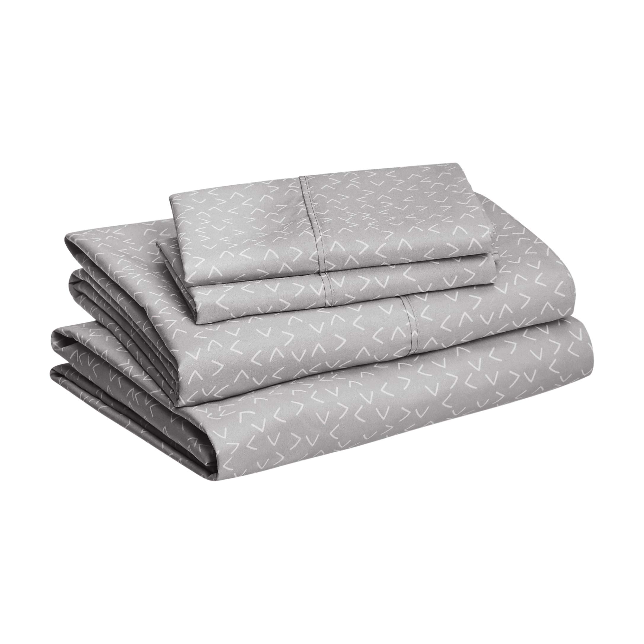 Lightweight Super Soft Easy Care Comfortable Microfiber 3-Piece Bed Sheet Set With 14-inch Deep Pockets, Twin XL, Dark Gray, Solid