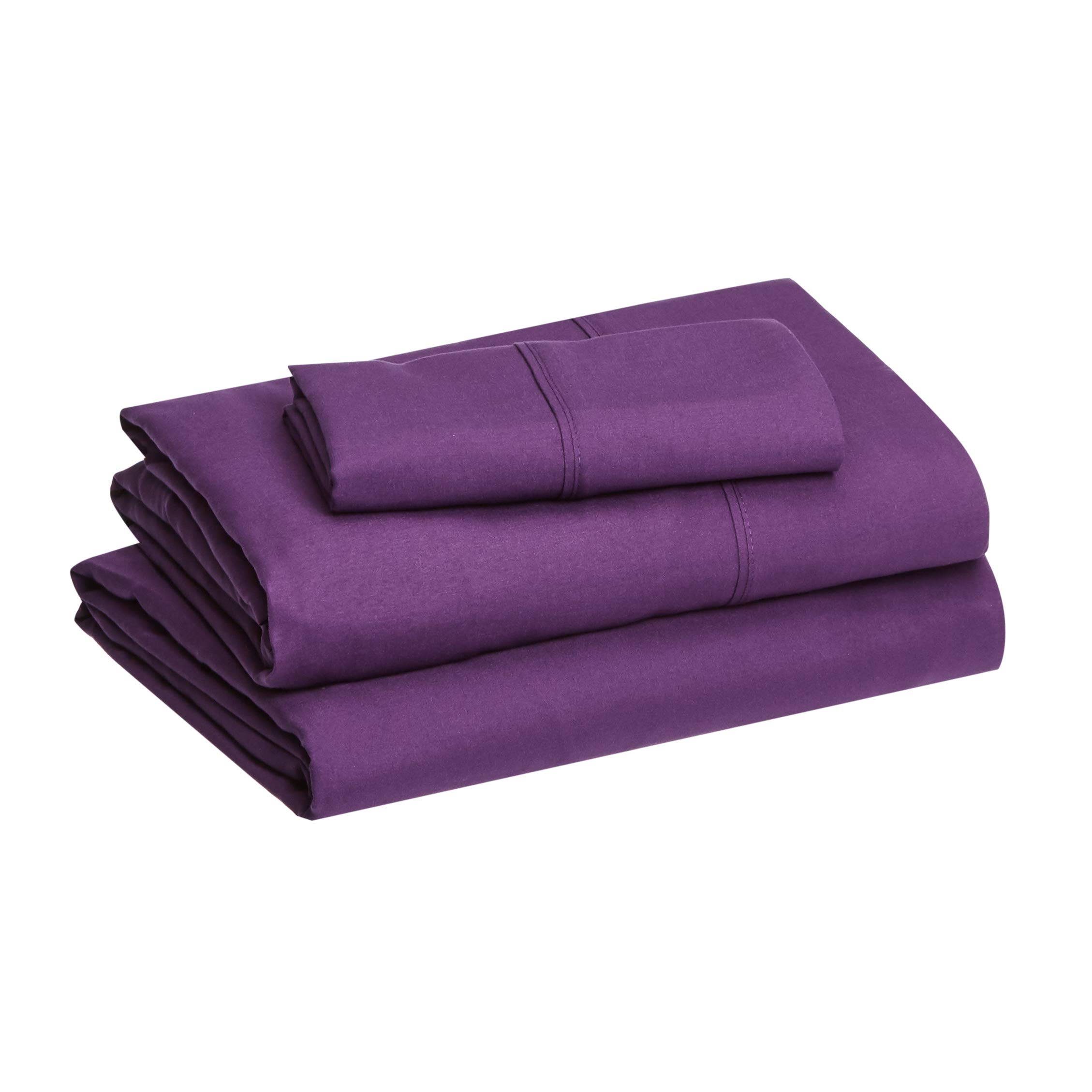 Lightweight Super Soft Easy Care Comfortable Microfiber 3-Piece Bed Sheet Set With 14-inch Deep Pockets, Twin XL, Dark Gray, Solid