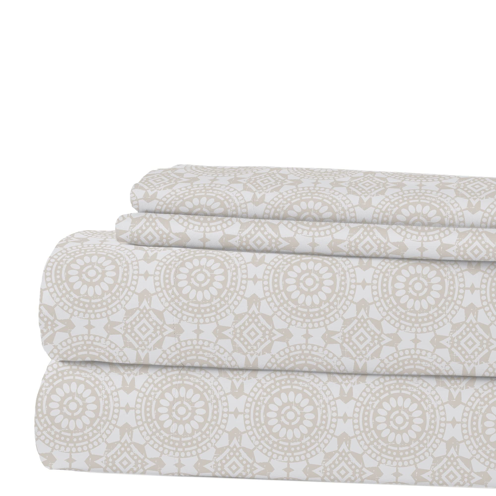 改Modern Threads Silky Soft Microfiber and Wrinkle Free Sheets - Luxurious Microfiber Bed Sheets Includes Flat Sheet, Fitted Sheet with Deep Pockets, &amp; Pillowcases Ivory, Full