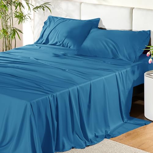 Cooling Sheet Set, Deep Pocket Up to 16", Breathable & Soft Bed Sheets, Hotel Luxury Silky Bedding Sheets & Pillowcases
