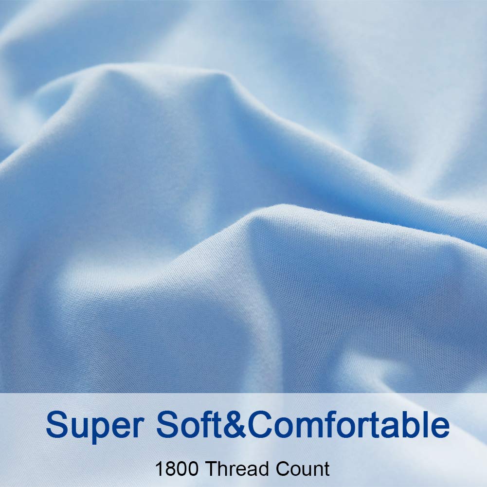 Bed Sheet Set Super Soft Microfiber 1800 Thread Count Luxury Egyptian Sheets 16-Inch Deep Pocket Wrinkle and Hypoallergenic-4 Piece(Queen Dark Grey)