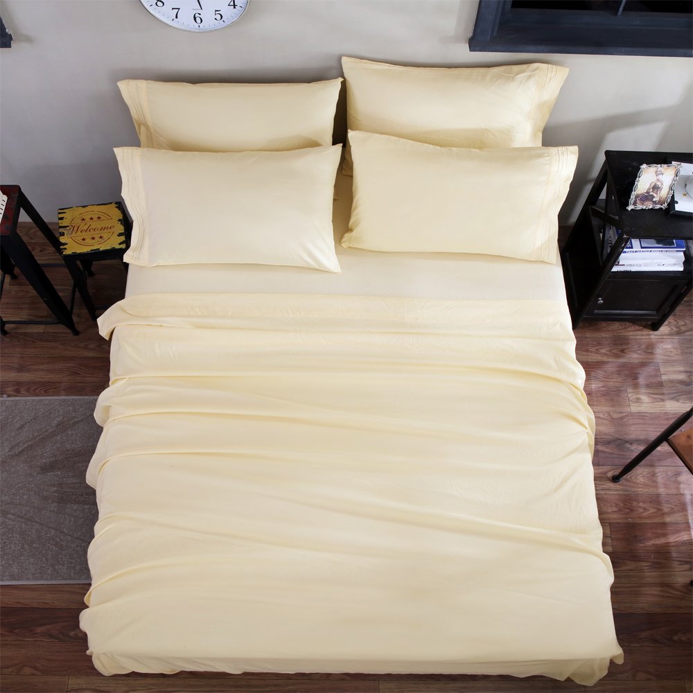 Bed Sheet Set Super Soft Microfiber 1800 Thread Count Luxury Egyptian Sheets 16-Inch Deep Pocket Wrinkle and Hypoallergenic-4 Piece(Queen Dark Grey)
