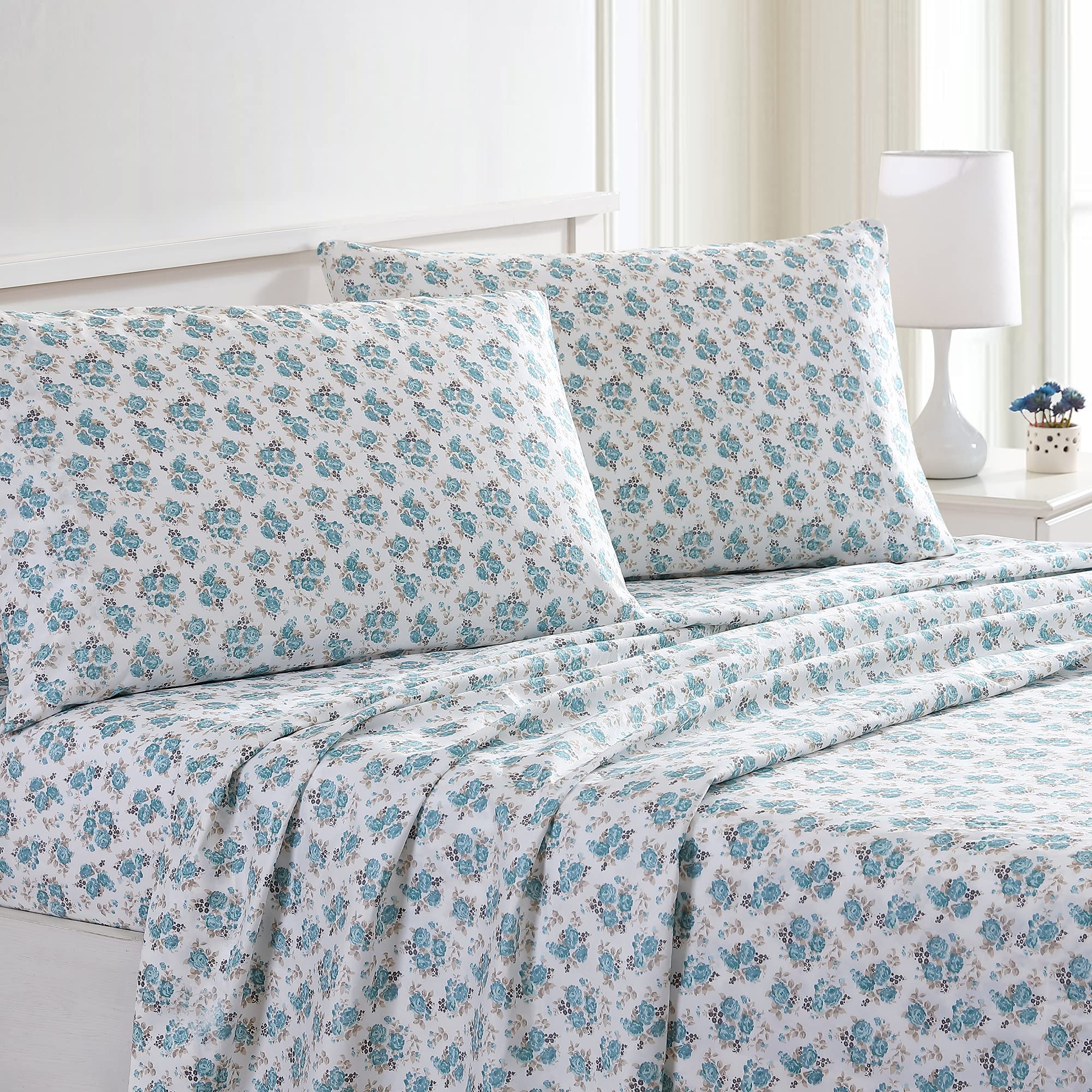 1    Modern Threads Silky Soft Microfiber and Wrinkle Free Sheets - Luxurious Microfiber Bed Sheets Includes Flat Sheet, Fitted Sheet with Deep Pockets, & Pillowcases Ivory, Full