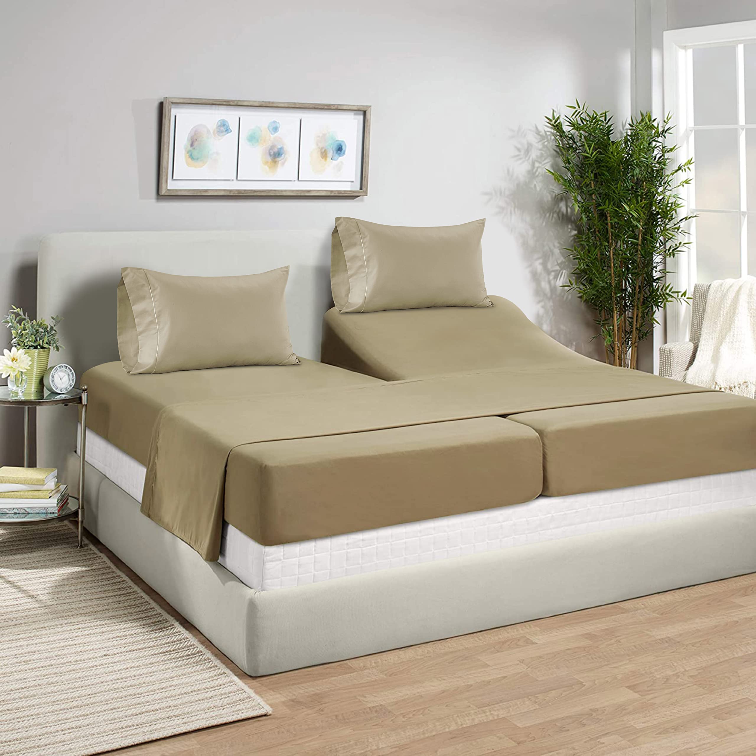 100% Egyptian Cotton Sheets Queen Size - 1000 Thread Count White Bed Sheets for Queen Size Bed, Long Staple Cotton Bedding Sheets, Sateen Weave, Luxury Hotel Sheets, Fits upto 17" Mattress