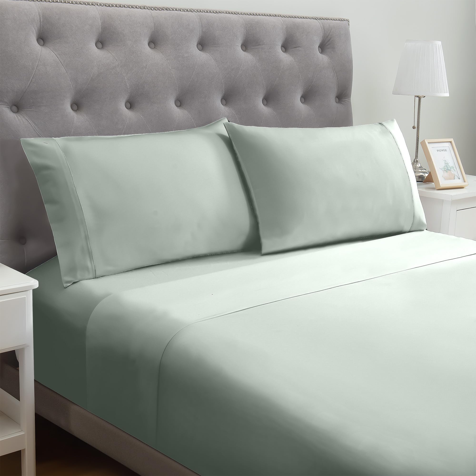 1     Modern Threads Silky Soft Microfiber and Wrinkle Free Sheets - Luxurious Microfiber Bed Sheets Includes Flat Sheet, Fitted Sheet with Deep Pockets, & Pillowcases Ivory, Full