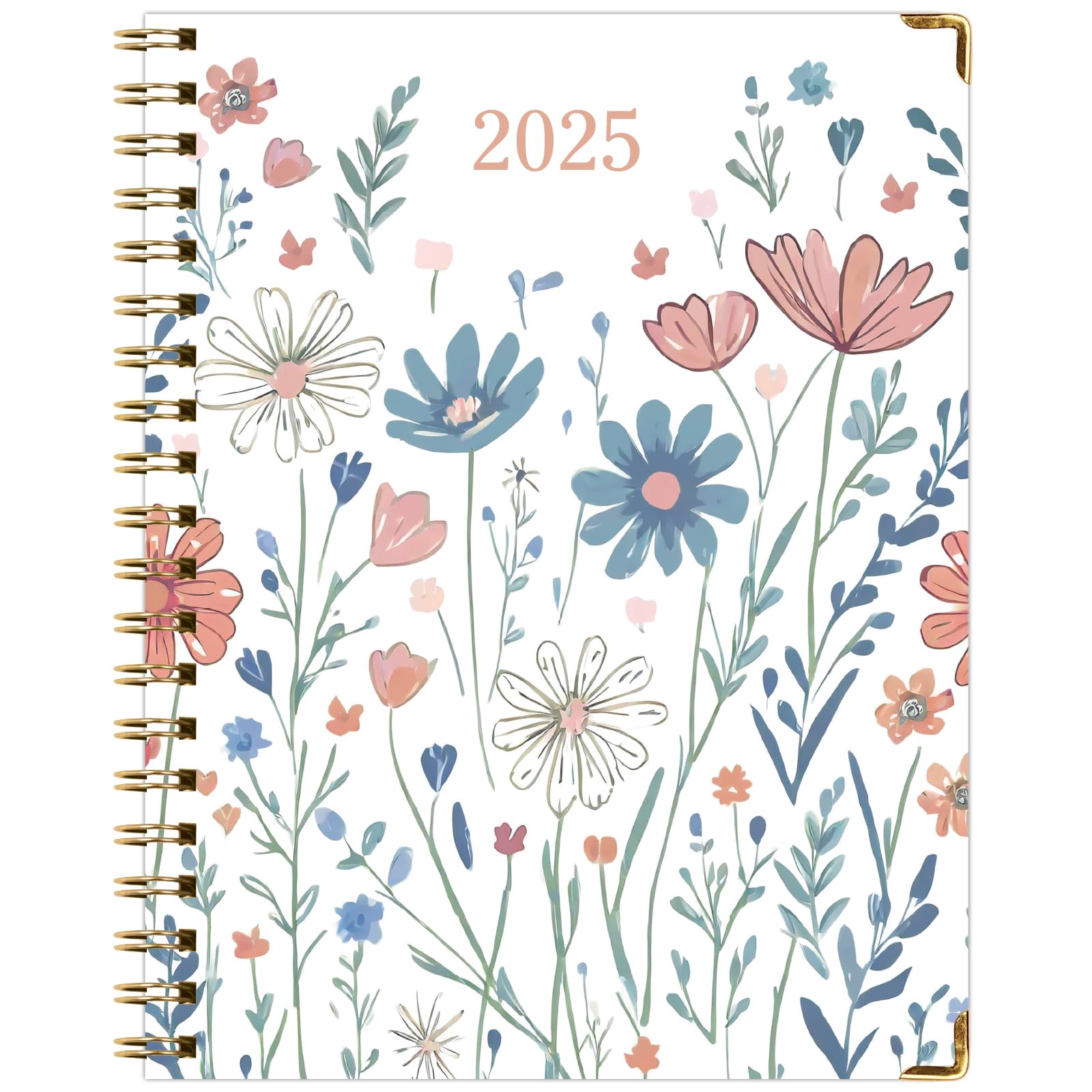 1     HARDCOVER 2025 Planner, 8.5"x11": 14 Months (November 2024 - December 2025), Daily Weekly Monthly Planner, Yearly Agenda, Bookmark, Pocket Folder and Sticky Note Set (Pastel Peacock)