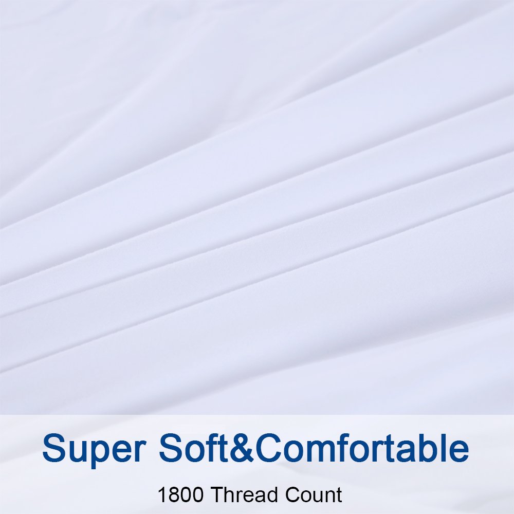 Bed Sheet Set Super Soft Microfiber 1800 Thread Count Luxury Egyptian Sheets 16-Inch Deep Pocket Wrinkle and Hypoallergenic-4 Piece(Queen Dark Grey)