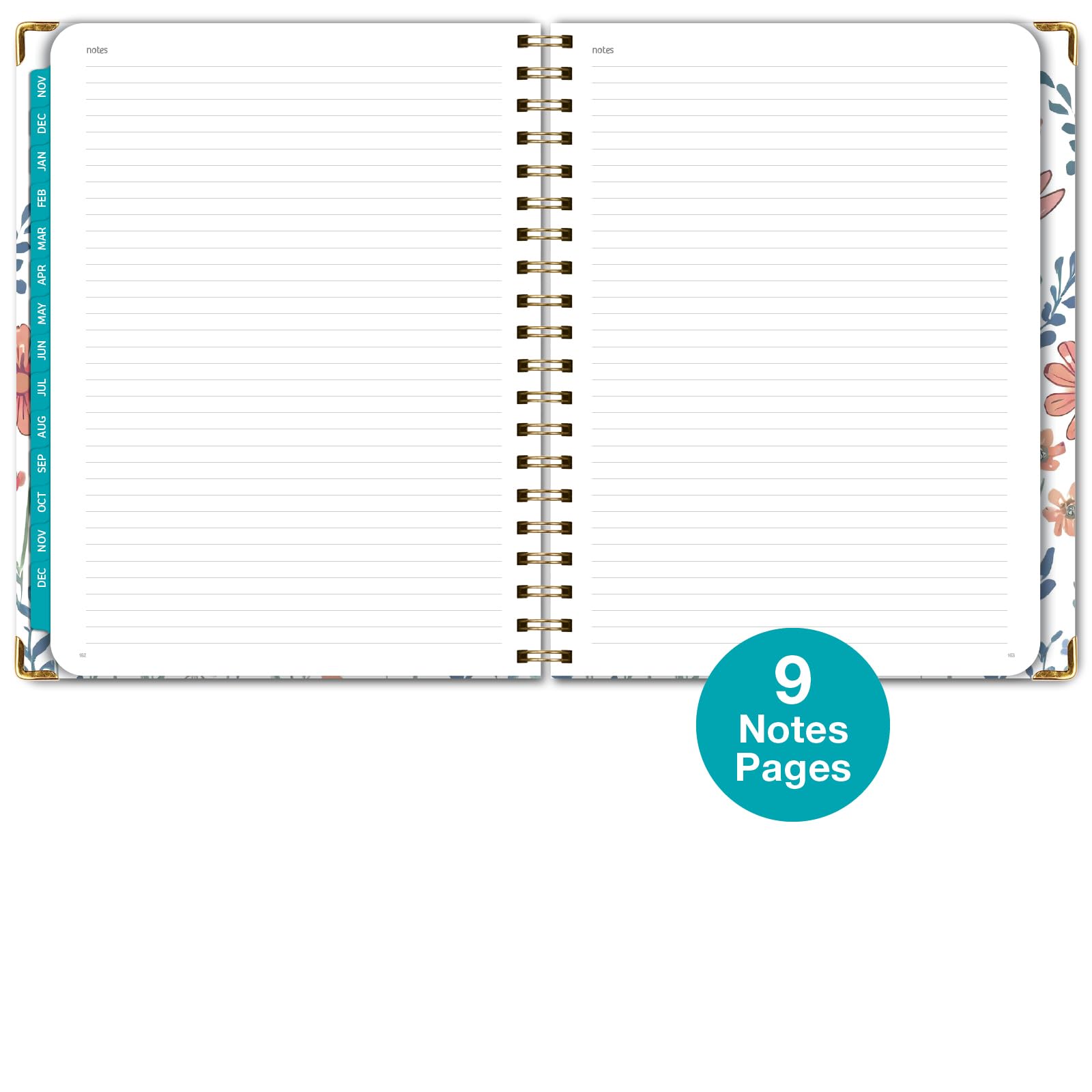 改HARDCOVER 2025 Planner, 8.5"x11": 14 Months (November 2024 - December 2025), Daily Weekly Monthly Planner, Yearly Agenda, Bookmark, Pocket Folder and Sticky Note Set (Pastel Peacock)