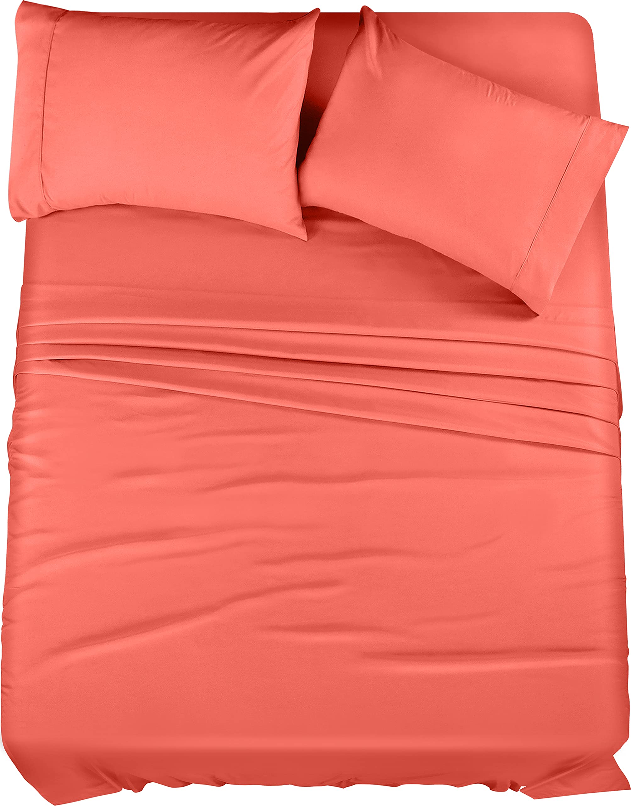 Queen Bed Sheets Set - 4 Piece Bedding - Brushed Microfiber - Shrinkage and Fade Resistant - Easy Care (Queen, Grey)