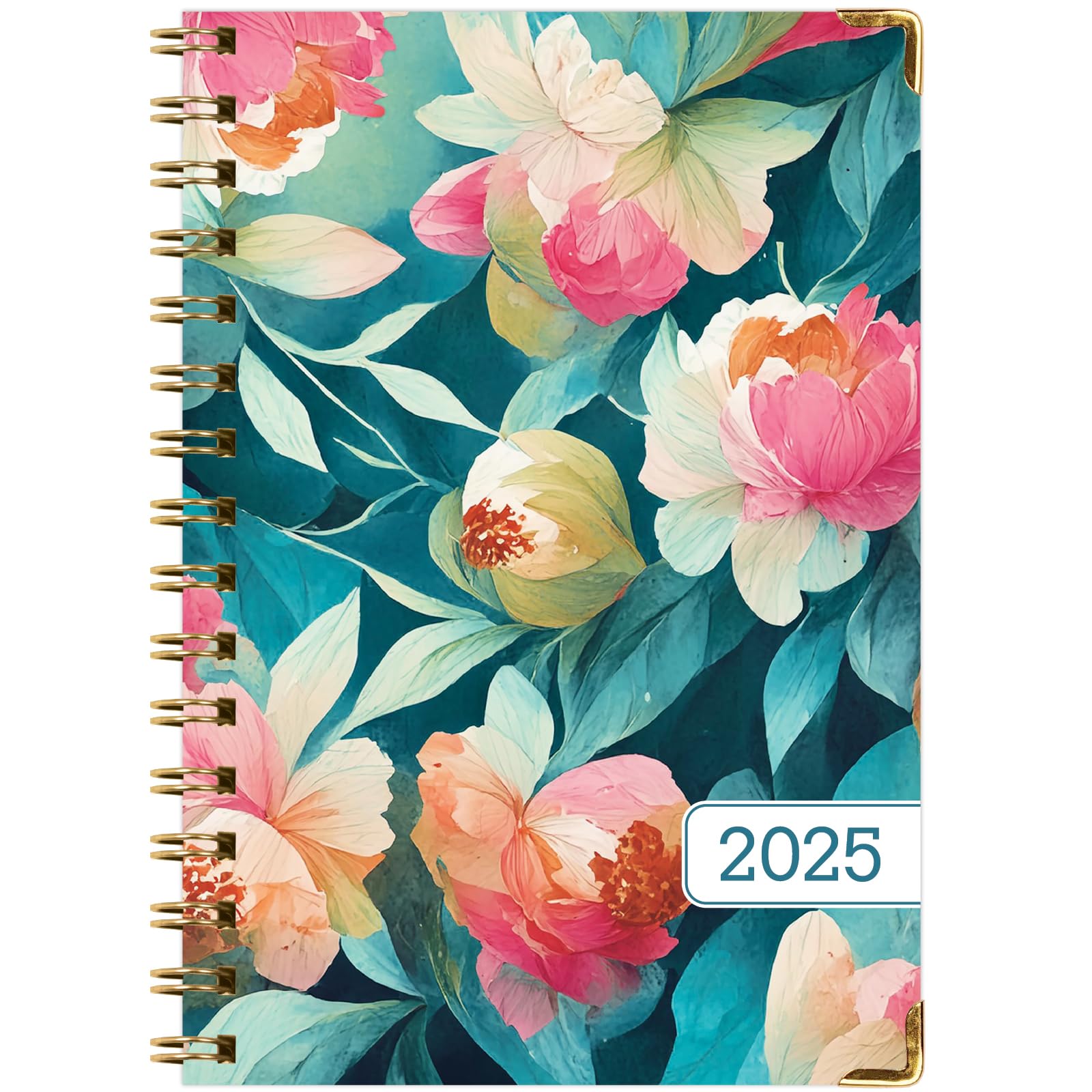 1     HARDCOVER 2025 Planner, 8.5"x11": 14 Months (November 2024 - December 2025), Daily Weekly Monthly Planner, Yearly Agenda, Bookmark, Pocket Folder and Sticky Note Set (Pastel Peacock)